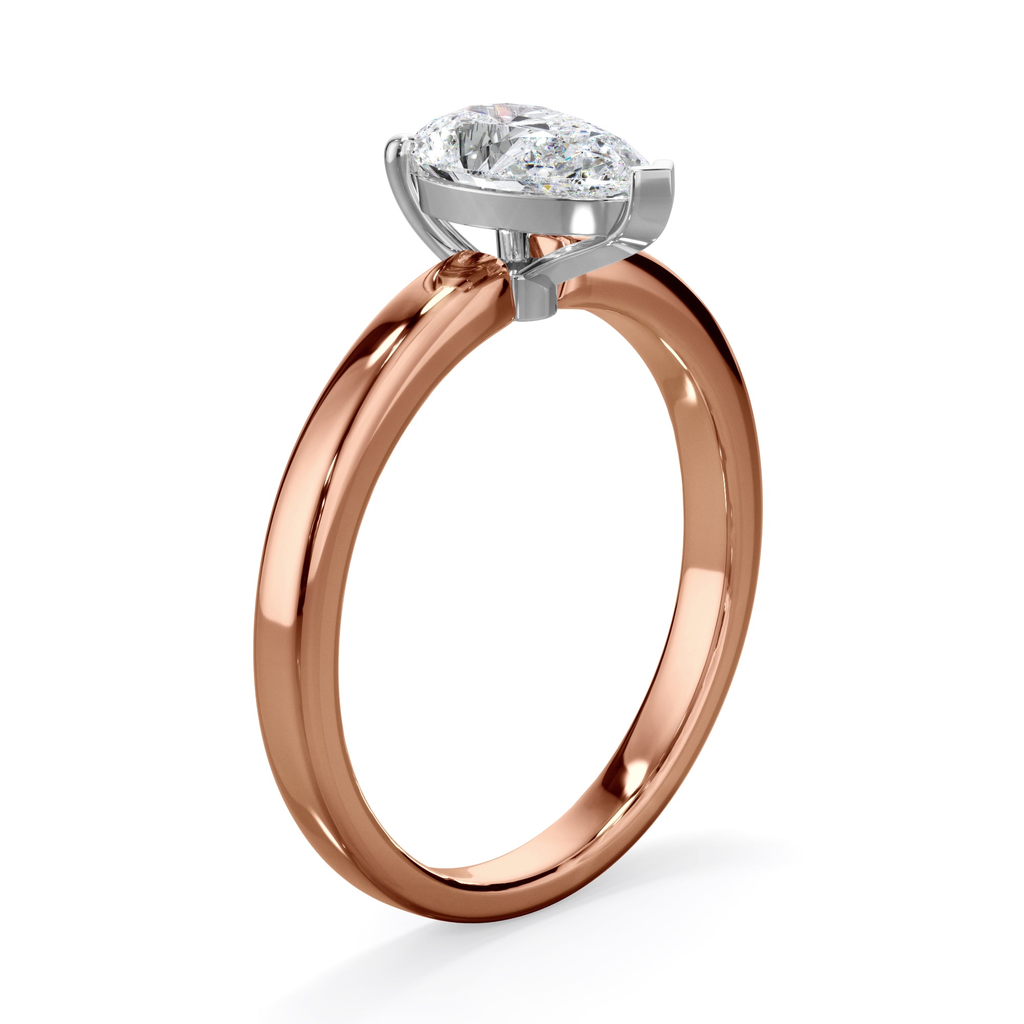 Jasmine 18k Rose Gold 1.0ct Pear Cut Solitare LAB Grown Bloom Diamond Ring