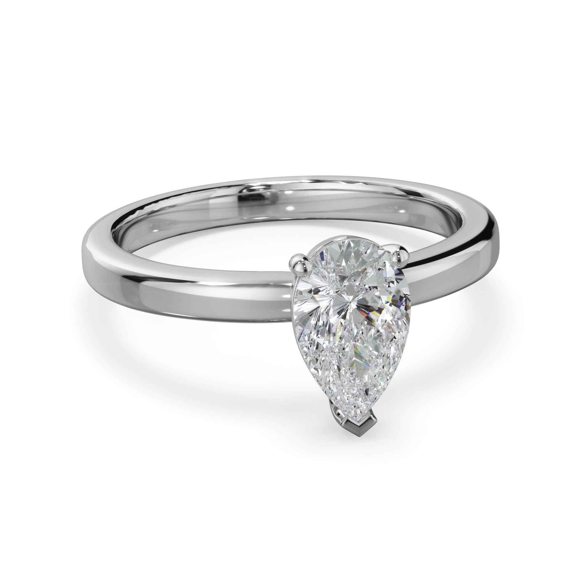 Jasmine Platinum 1.0ct Pear Cut Solitare LAB Grown Bloom Diamond Ring