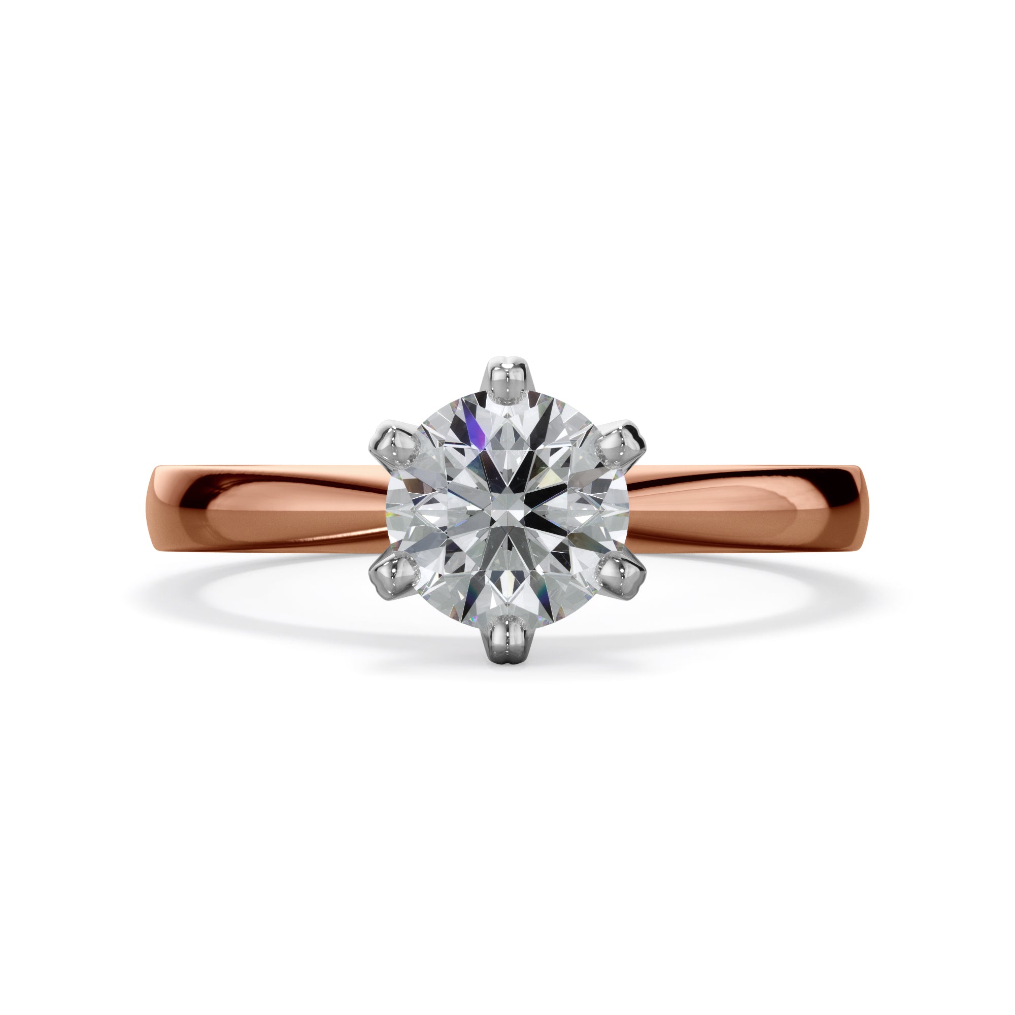 Daffodil 18k Rose Gold 1.0ct Round Brilliant Solitare LAB Grown Bloom Diamond Ring