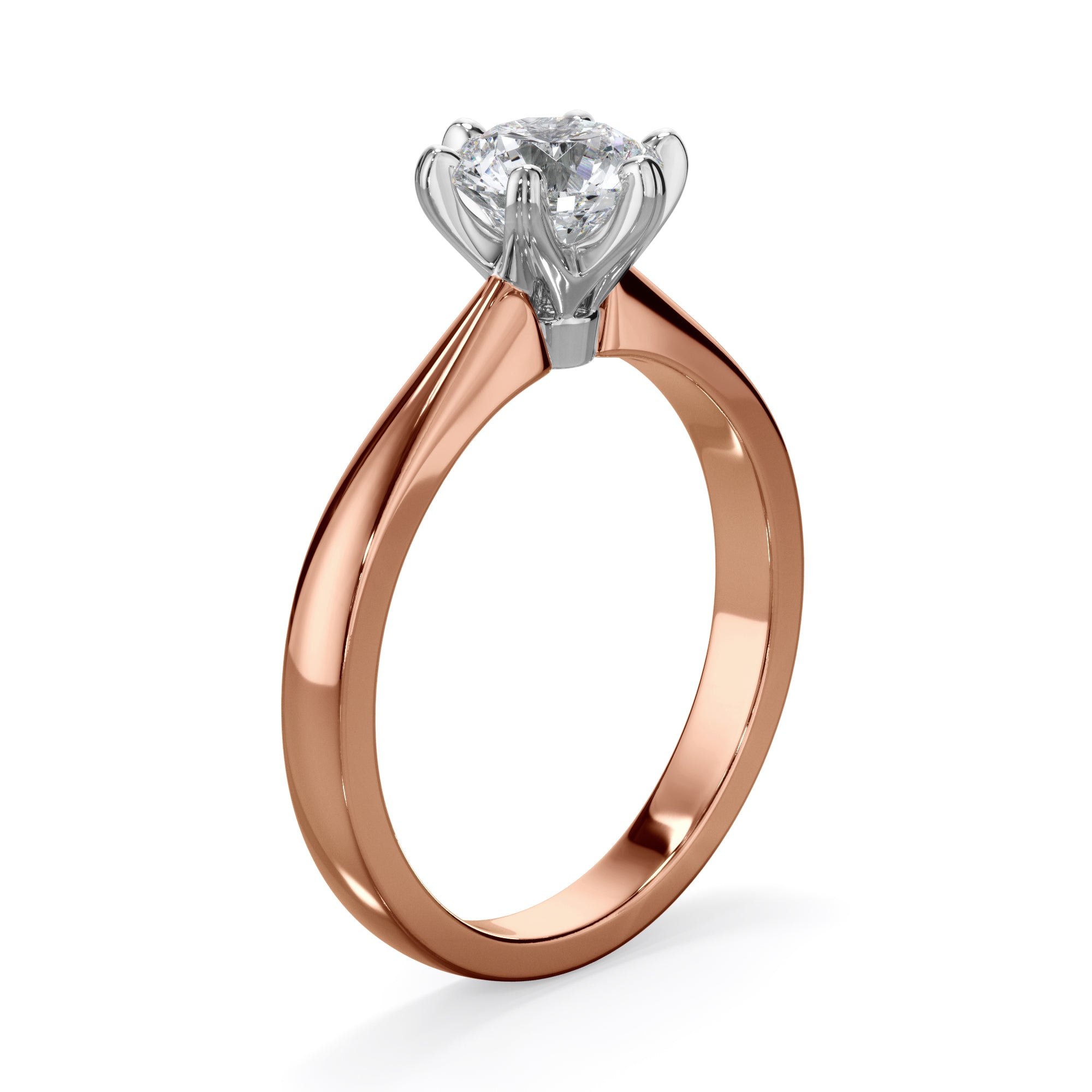 Daffodil 18k Rose Gold 1.0ct Round Brilliant Solitare LAB Grown Bloom Diamond Ring