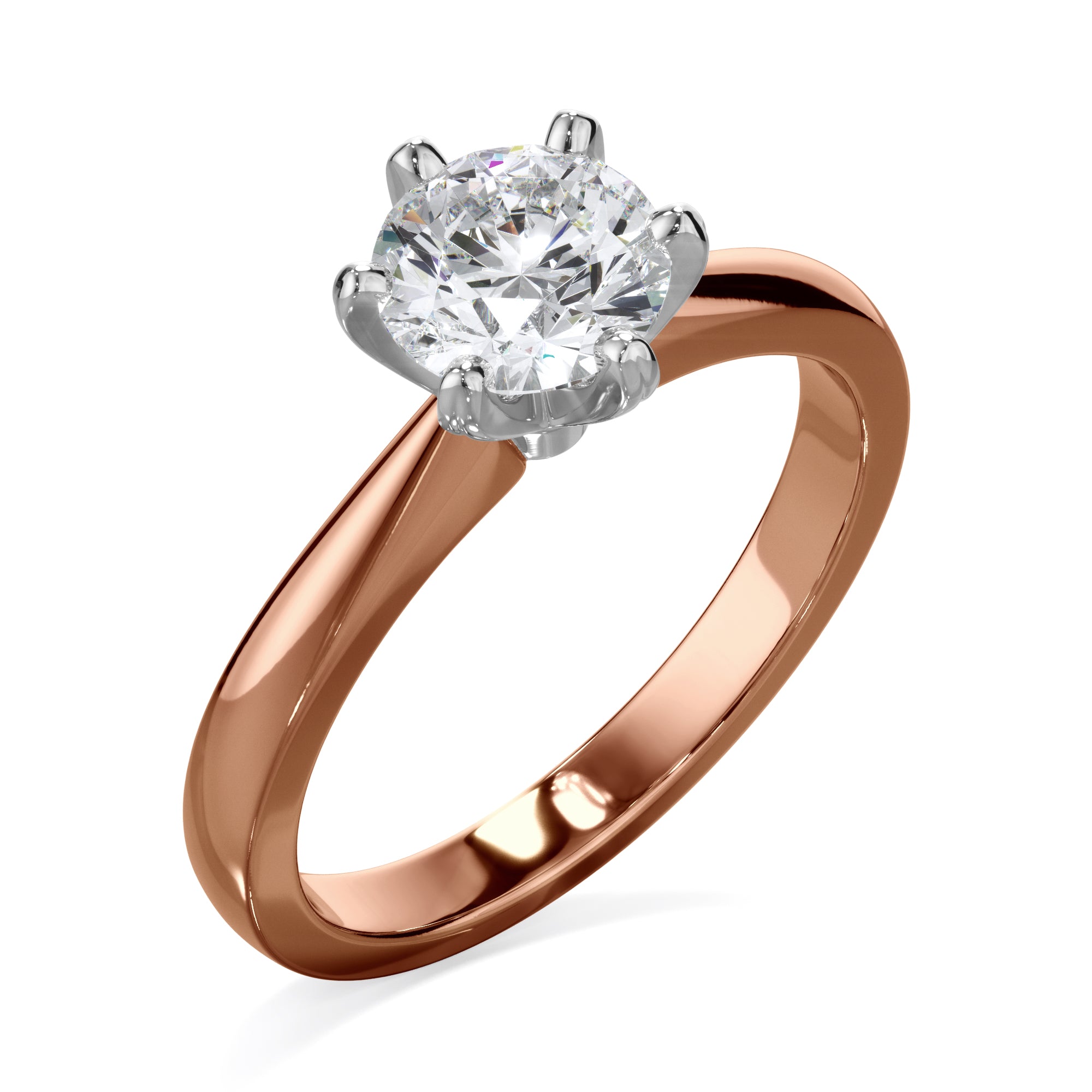 Daffodil 18k Rose Gold 1.0ct Round Brilliant Solitare LAB Grown Bloom Diamond Ring