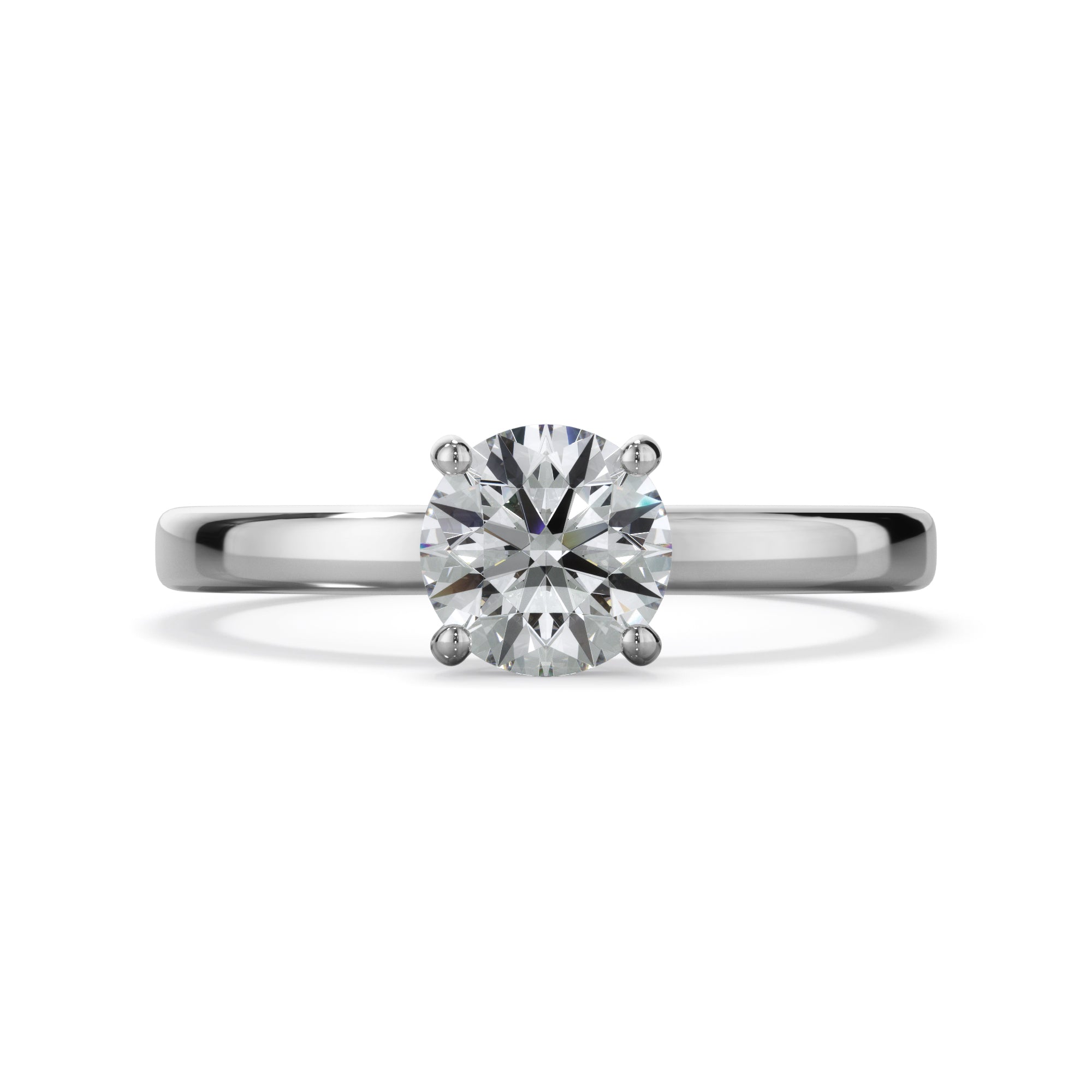 Rose Platinum 1.0ct Round Solitare LAB Grown Bloom Diamond Ring