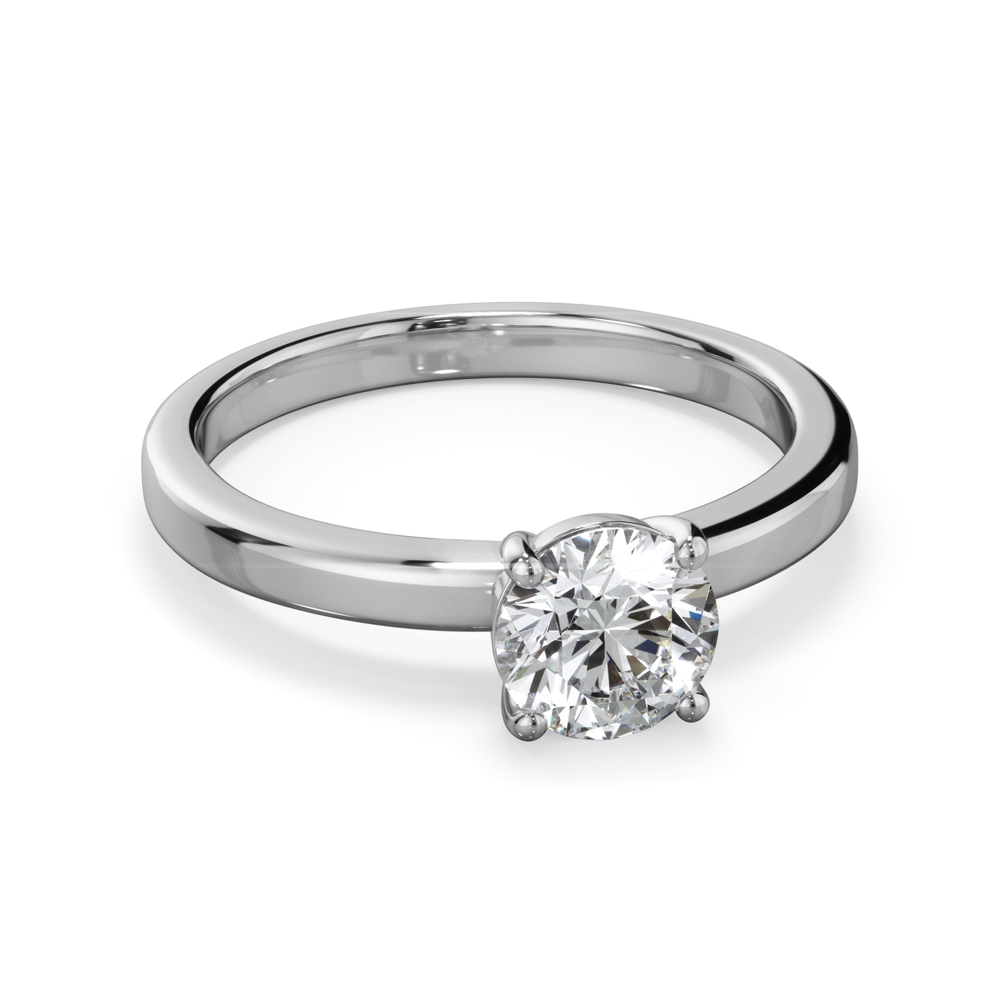 Rose Platinum 1.0ct Round Solitare LAB Grown Bloom Diamond Ring