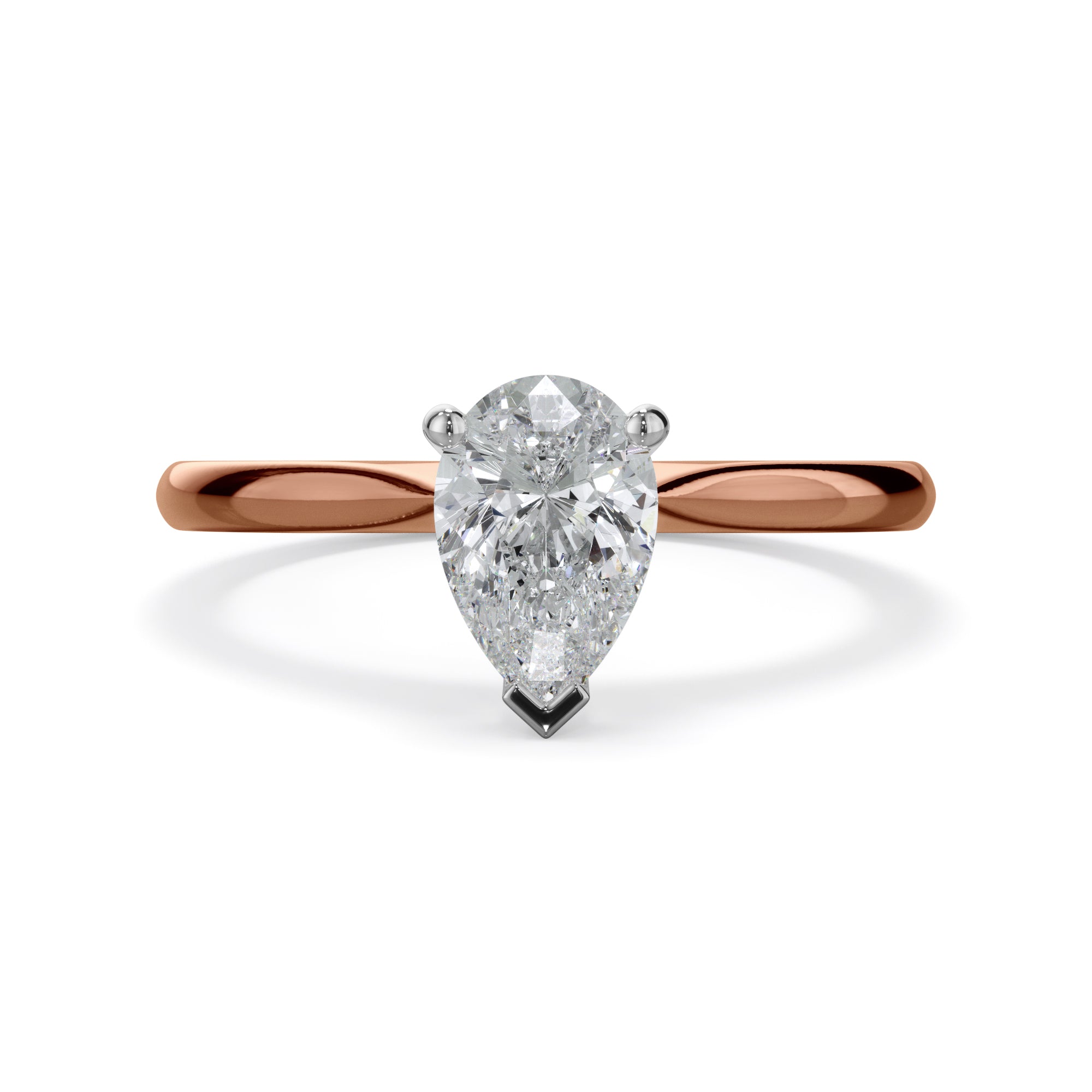 Iris 18k Rose Gold 0.80ct Pear Solitaire LAB Grown Bloom Diamond Ring