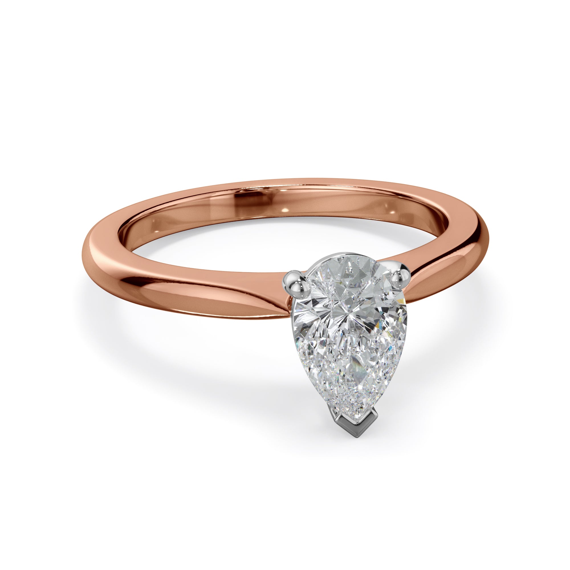 Iris 18k Rose Gold 0.80ct Pear Solitaire LAB Grown Bloom Diamond Ring