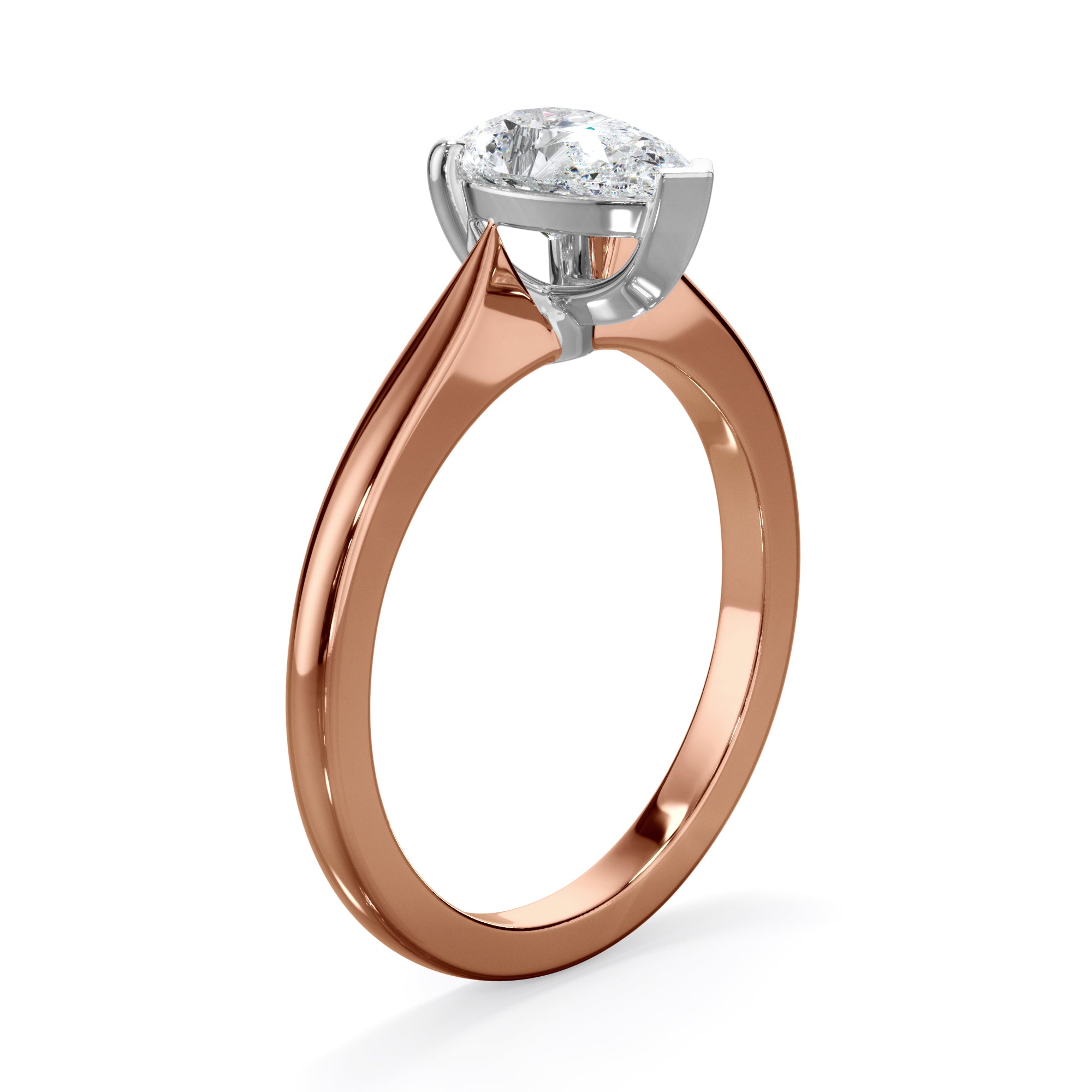Iris 18k Rose Gold 0.80ct Pear Solitaire LAB Grown Bloom Diamond Ring