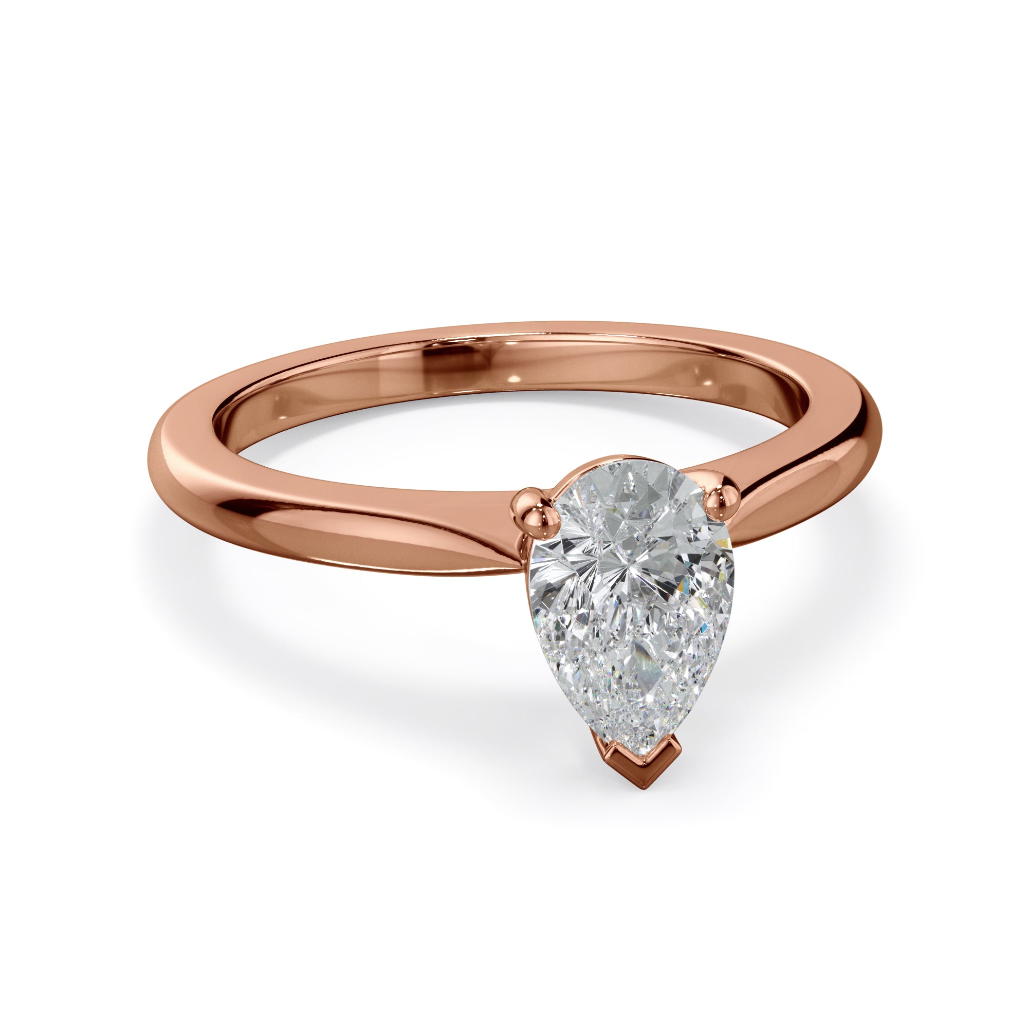 Iris 18k Rose Gold 0.80ct Pear Solitaire LAB Grown Bloom Diamond Ring