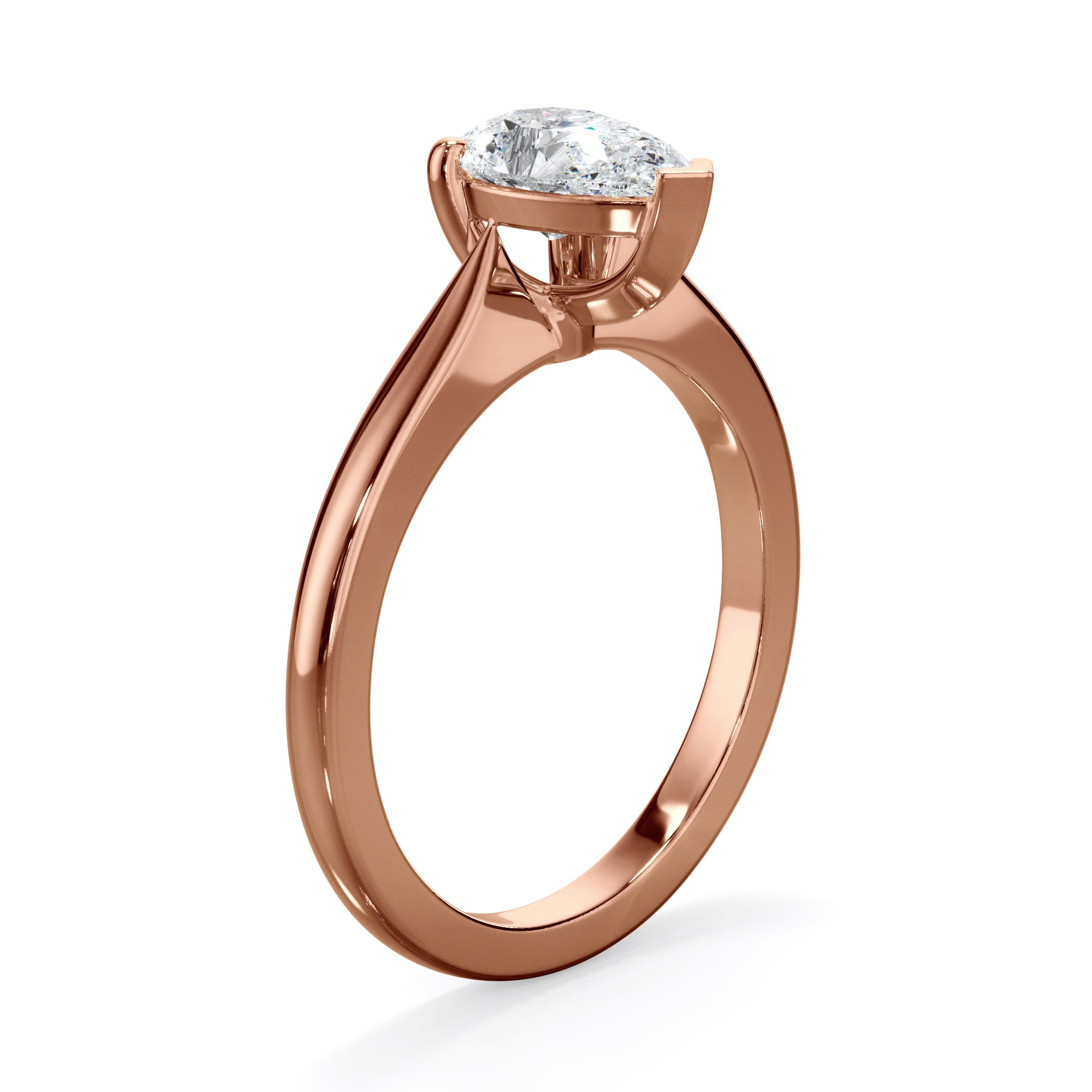 Iris 18k Rose Gold 0.80ct Pear Solitaire LAB Grown Bloom Diamond Ring