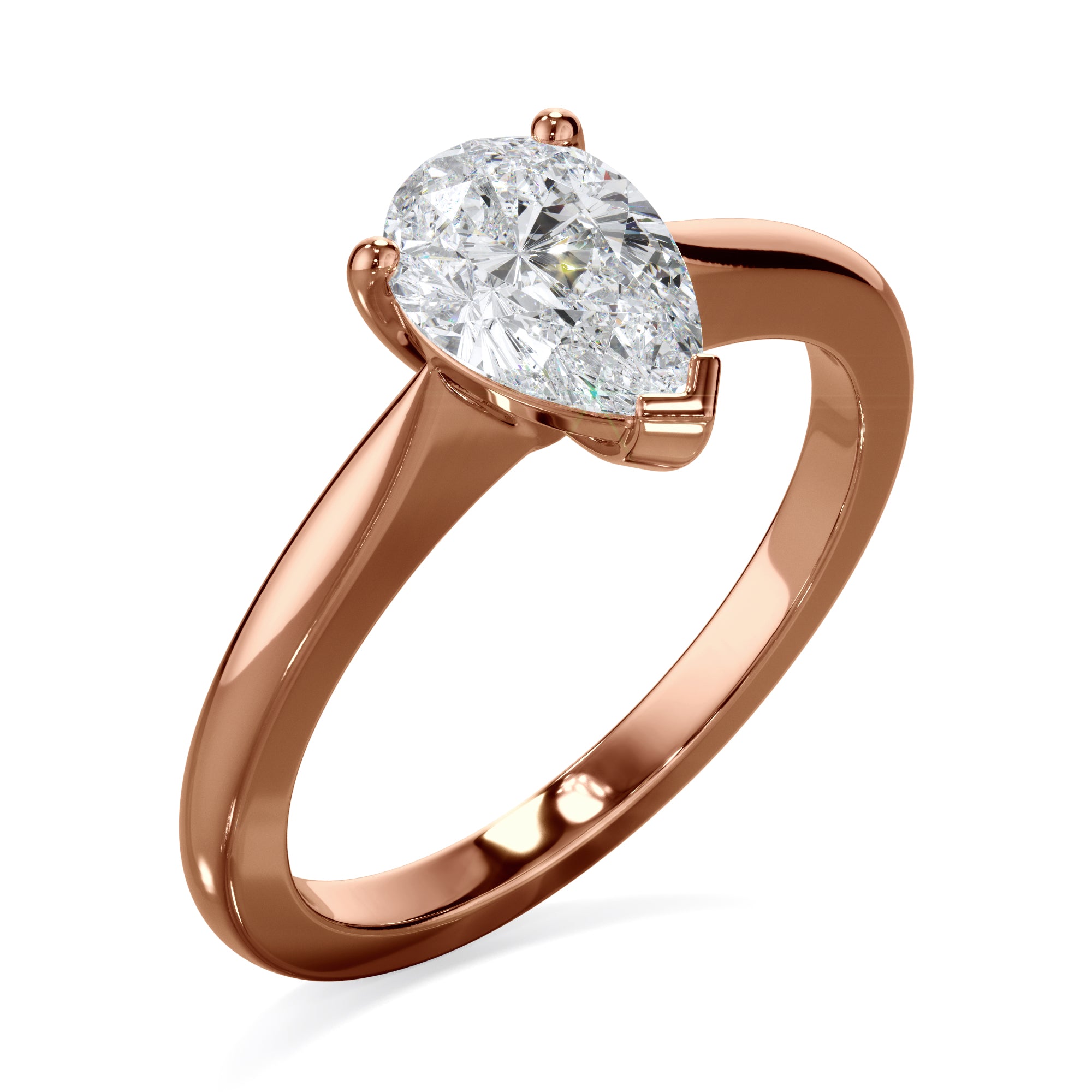Iris 18k Rose Gold 0.80ct Pear Solitaire LAB Grown Bloom Diamond Ring