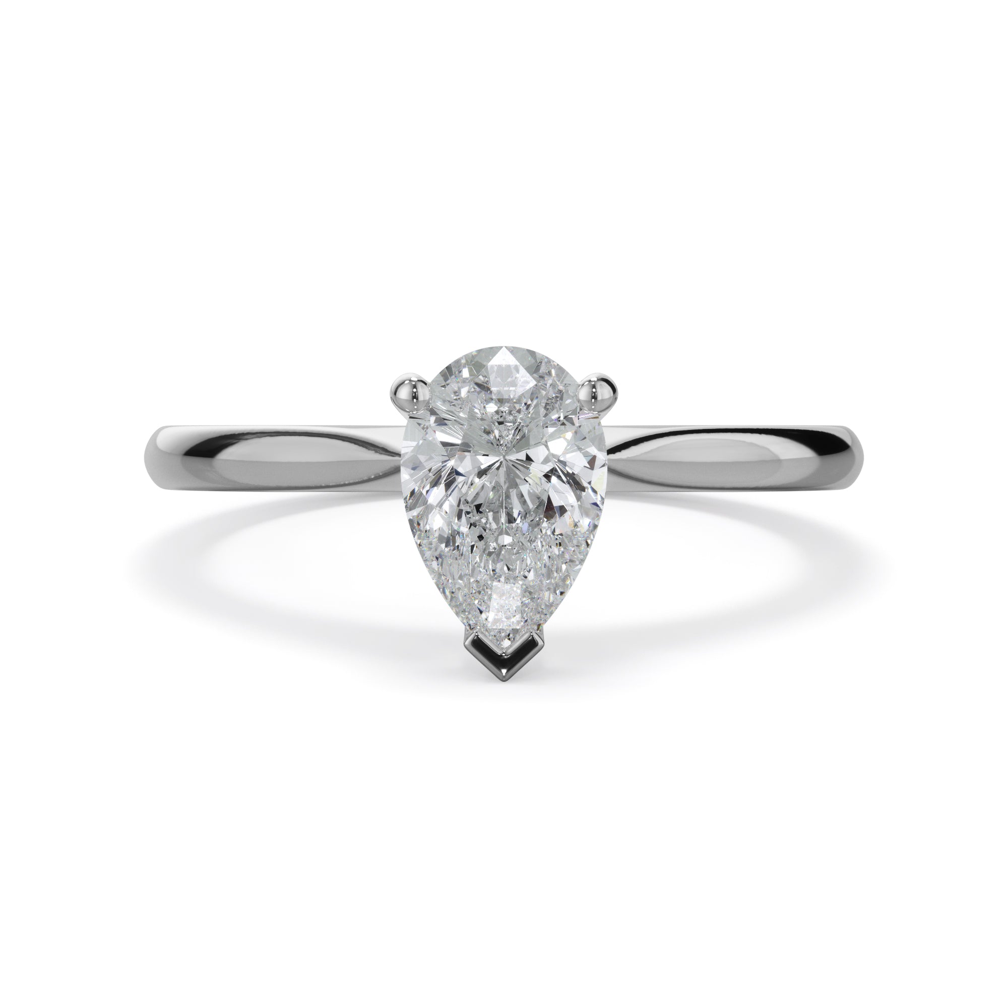 Iris Platinum 0.80ct Pear Solitaire LAB Grown Bloom Diamond Ring