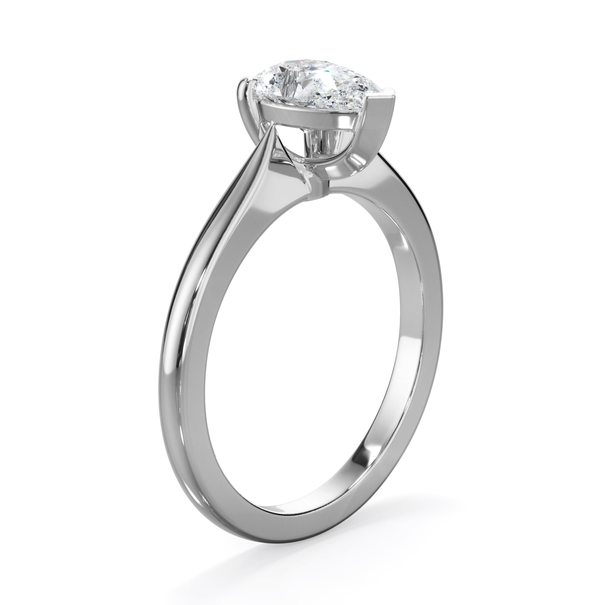 Iris Platinum 0.80ct Pear Solitaire LAB Grown Bloom Diamond Ring