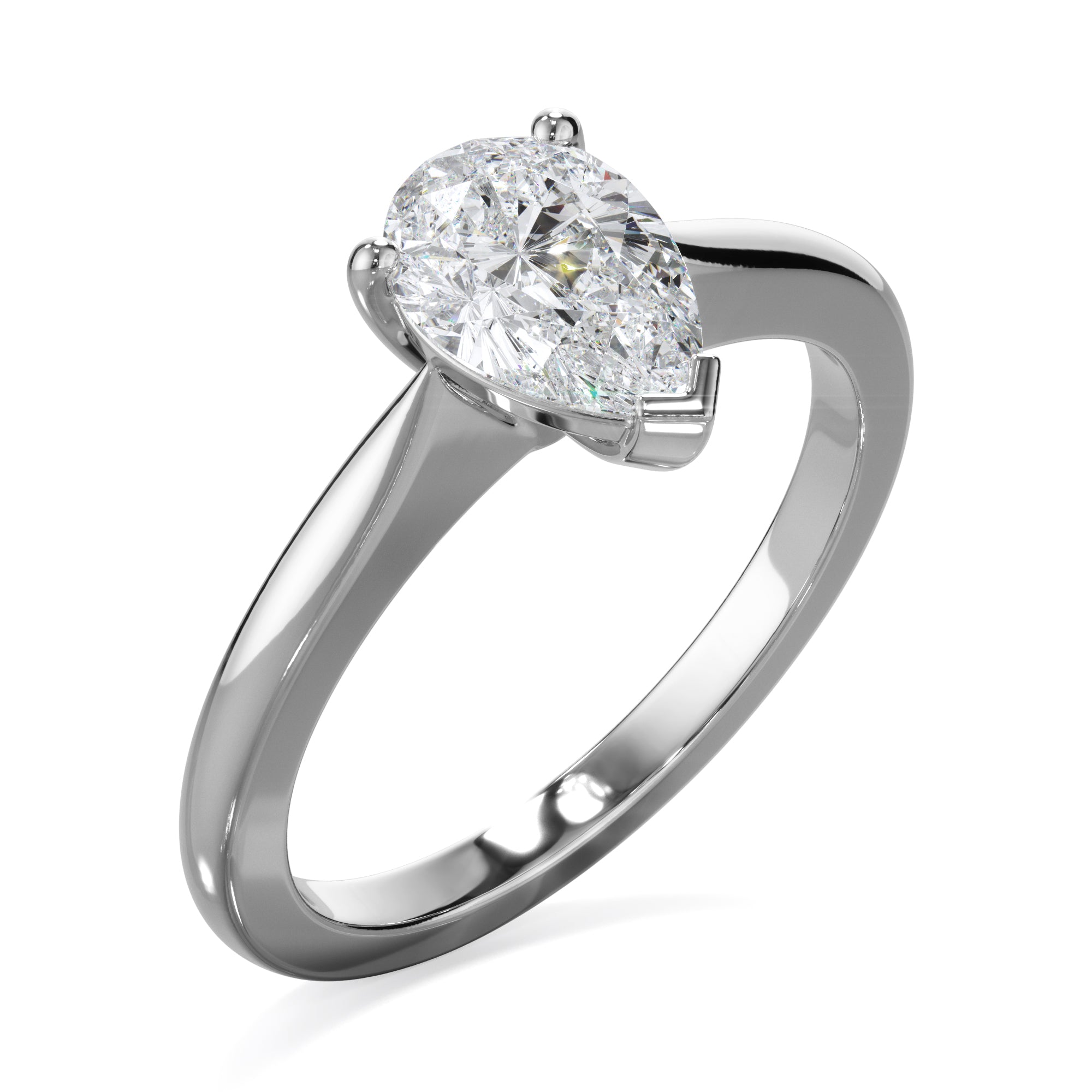 Iris Platinum 0.80ct Pear Solitaire LAB Grown Bloom Diamond Ring