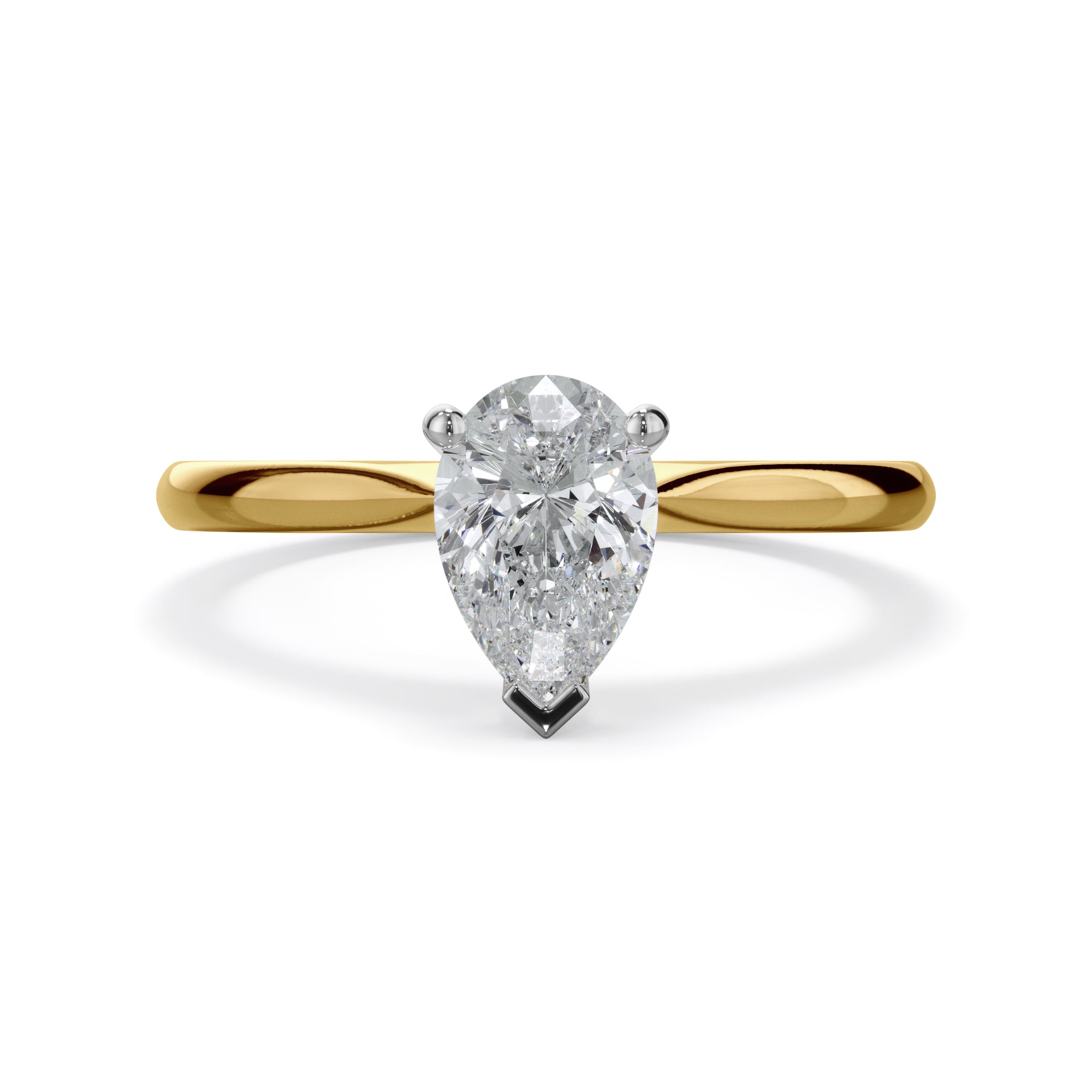 Iris 18k Yellow Gold 0.80ct Pear Solitaire LAB Grown Bloom Diamond Ring