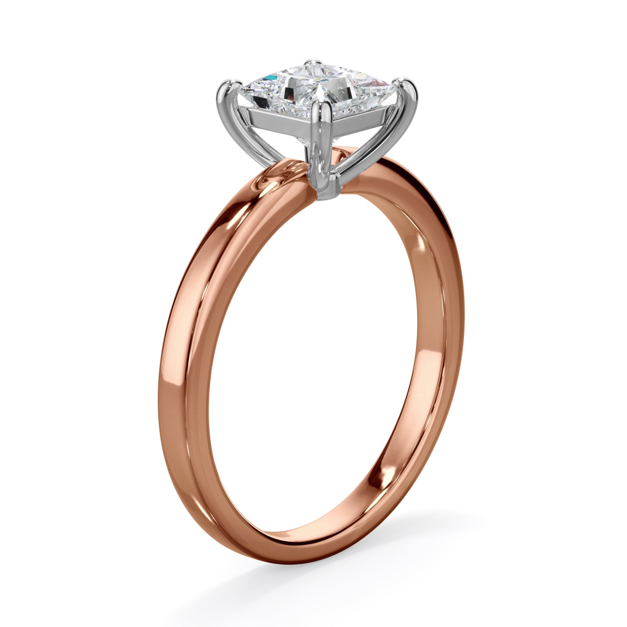 Pansy 18k Rose Gold 1.0ct Princess Cut Solitare LAB Grown Bloom Diamond Ring