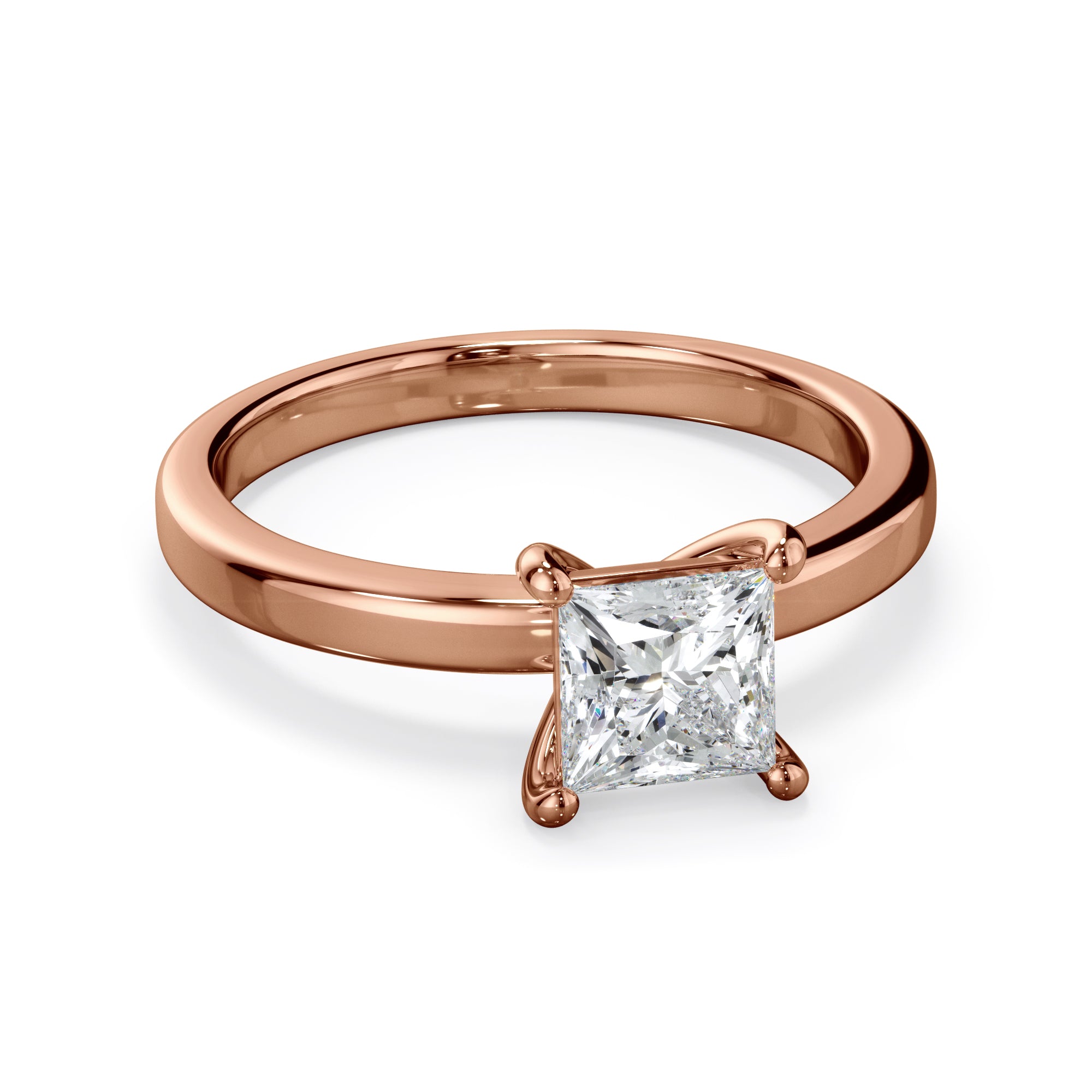 Pansy 18k Rose Gold 1.0ct Princess Cut Solitare LAB Grown Bloom Diamond Ring