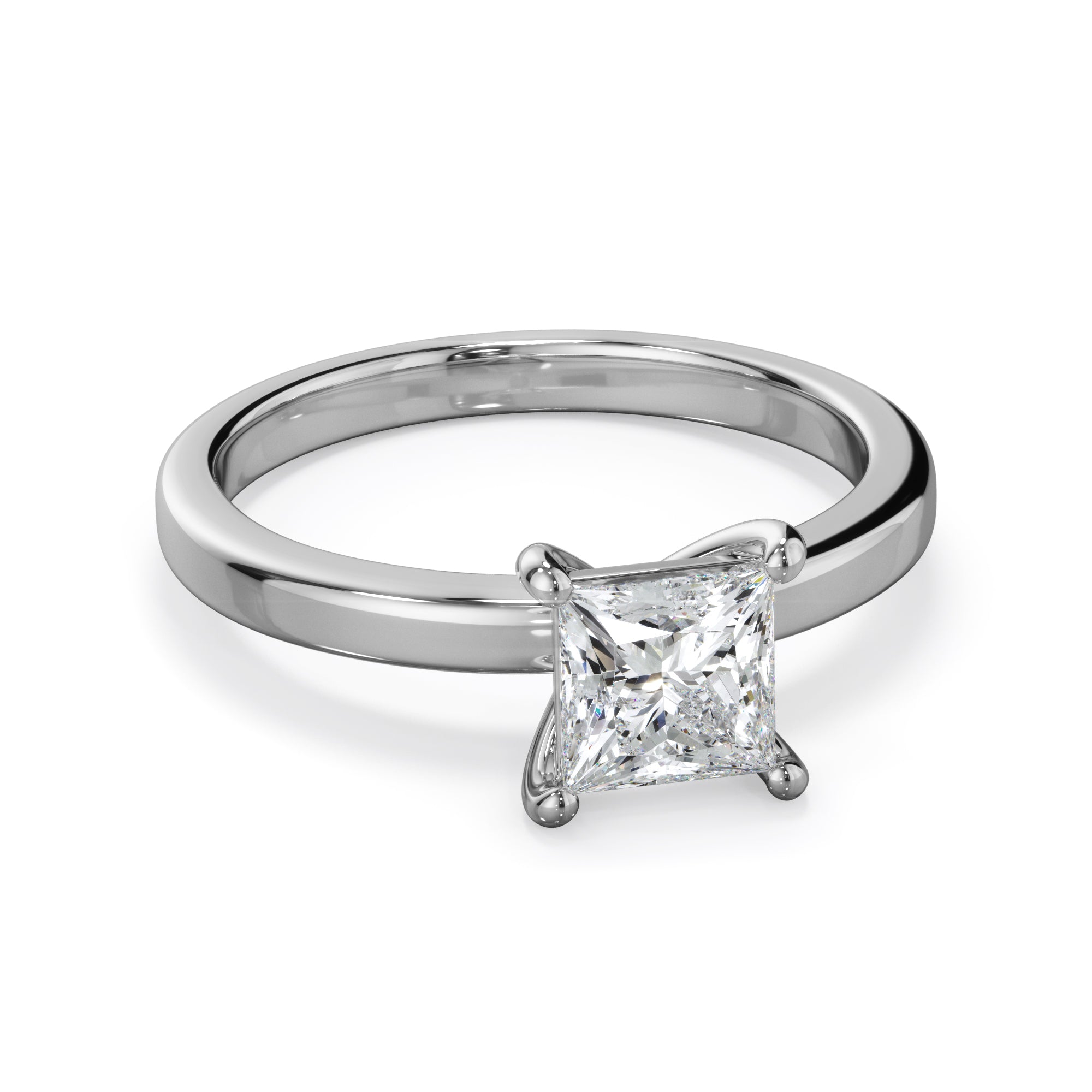 Pansy Platinum 1.0ct Princess Cut Solitare LAB Grown Bloom Diamond Ring