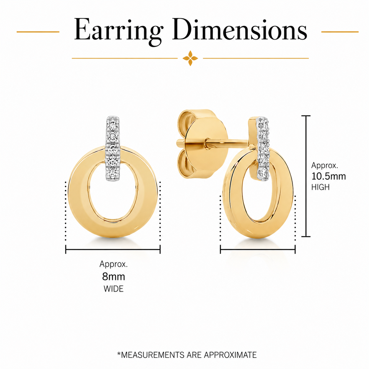 9ct Yellow Gold 0.03ct Diamond Circle Studs
