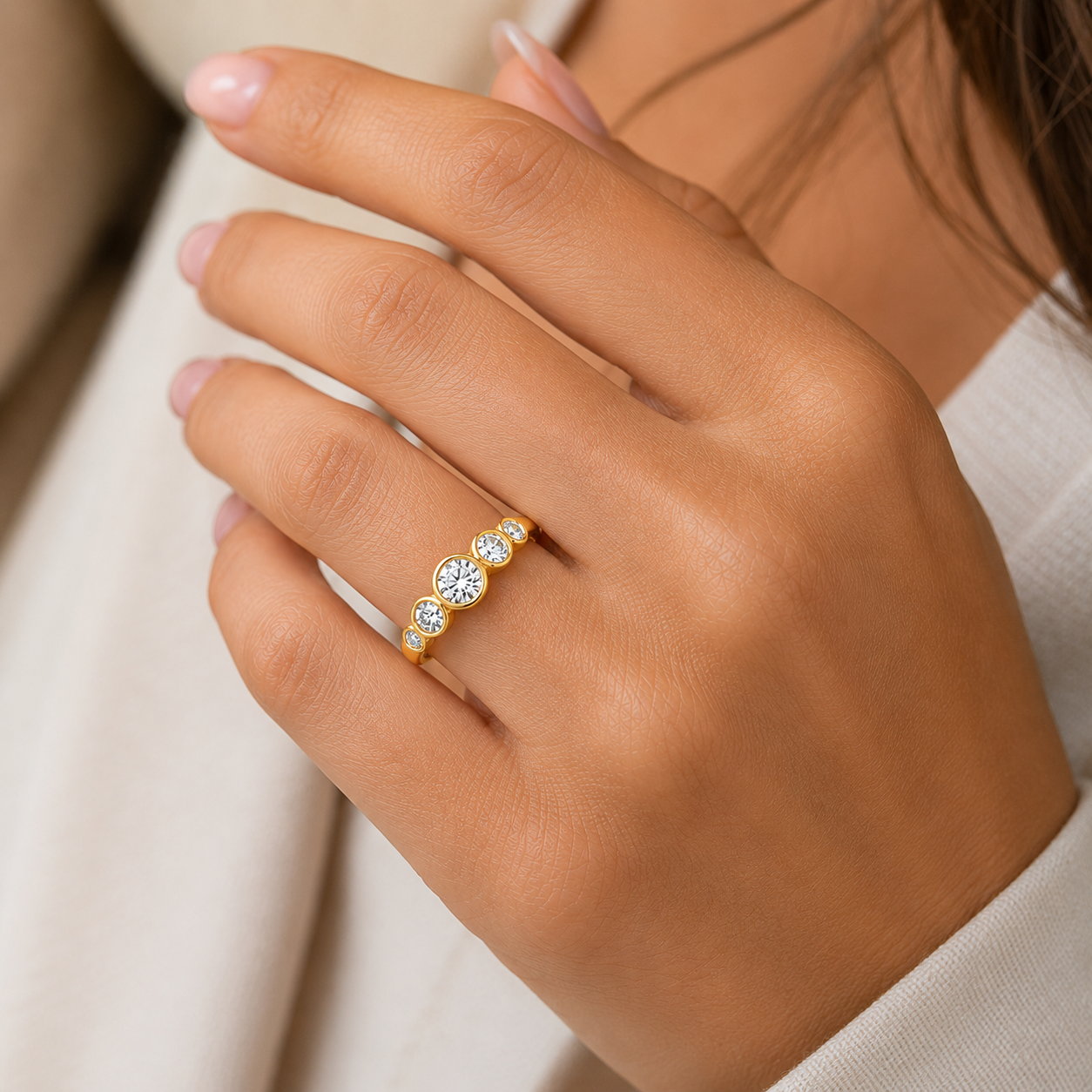 9ct Yellow Gold 1.00ct Lab Diamond Ring