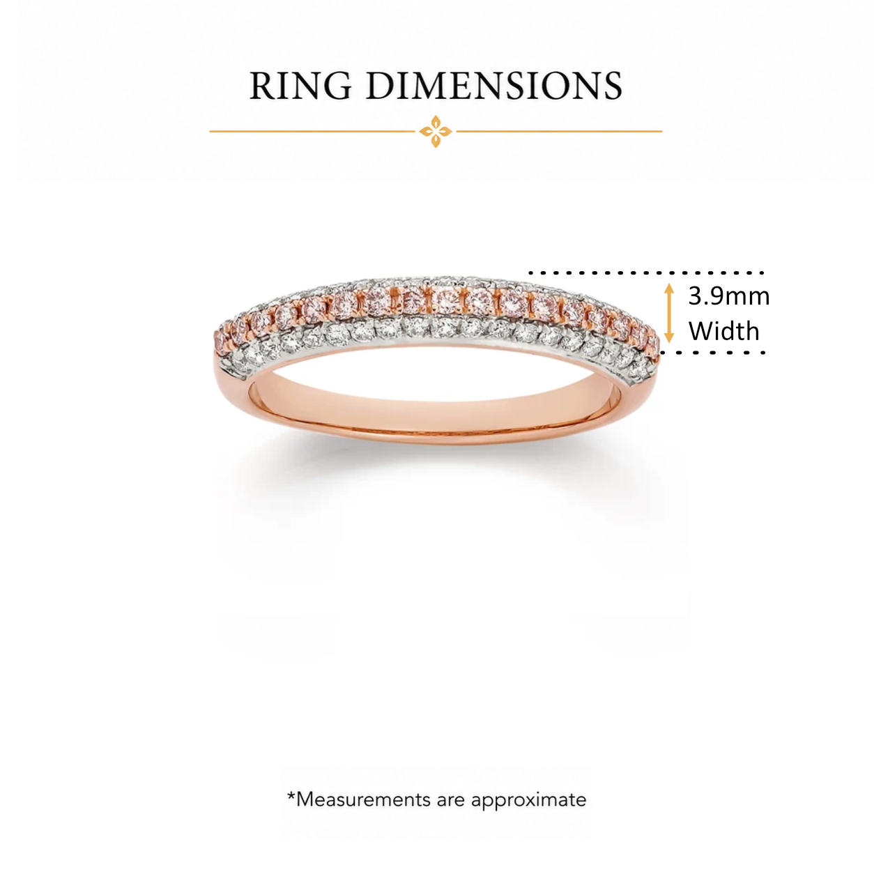 9ct rose gold 0.50ct Natural Australian Pink Diamond dome band ring
