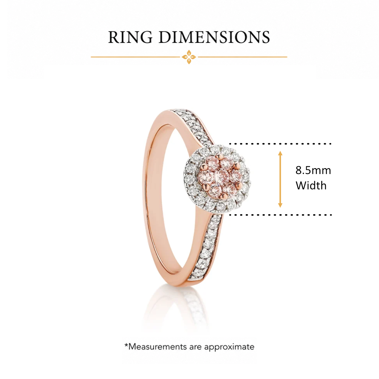 9ct rose gold 0.50ct Natural Australian Pink Diamond ring
