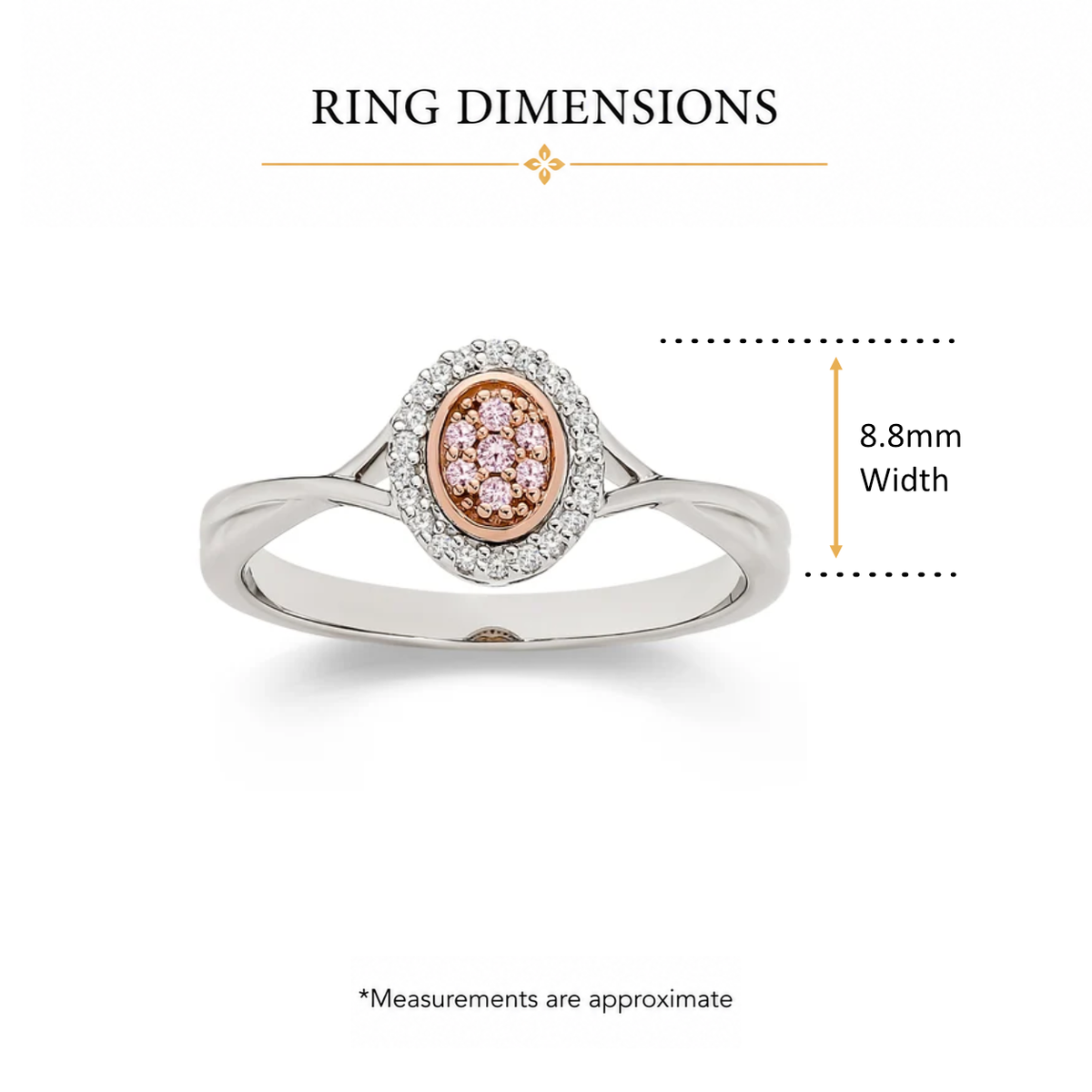 9ct white gold 0.12ct Natural Australian Pink Diamond ring
