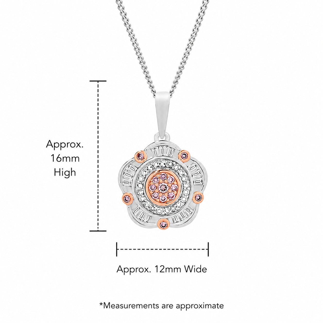 9ct white gold 0.25ct Natural Australian pink diamond pendant