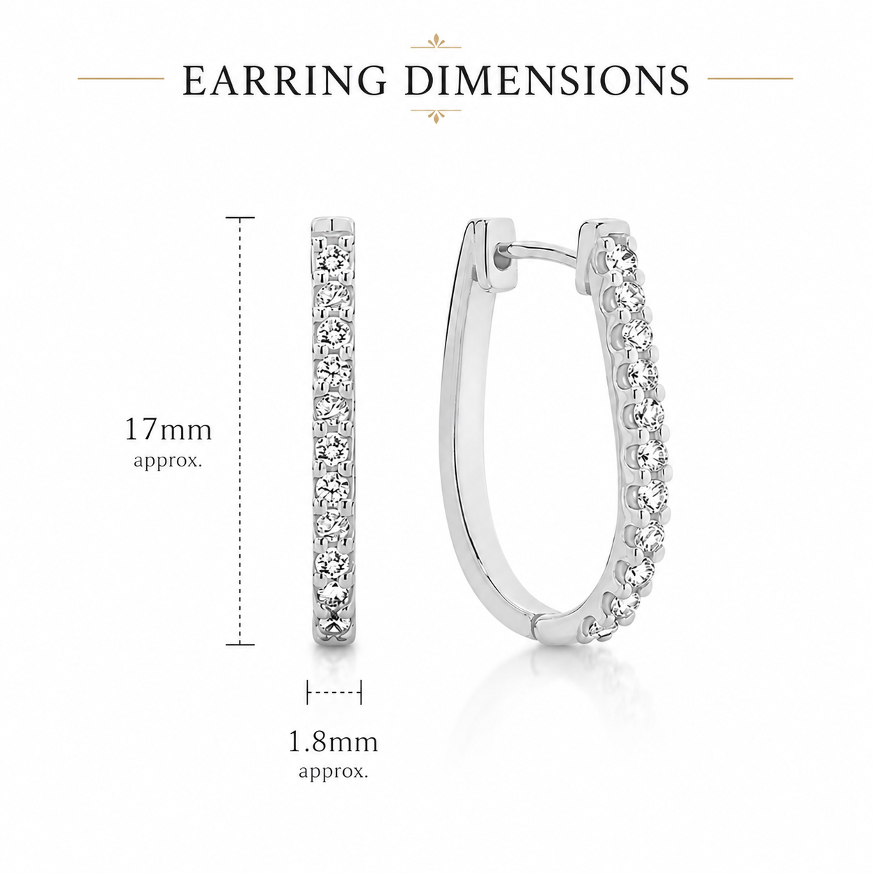 9ct white gold 0.25ct diamond huggie earrings