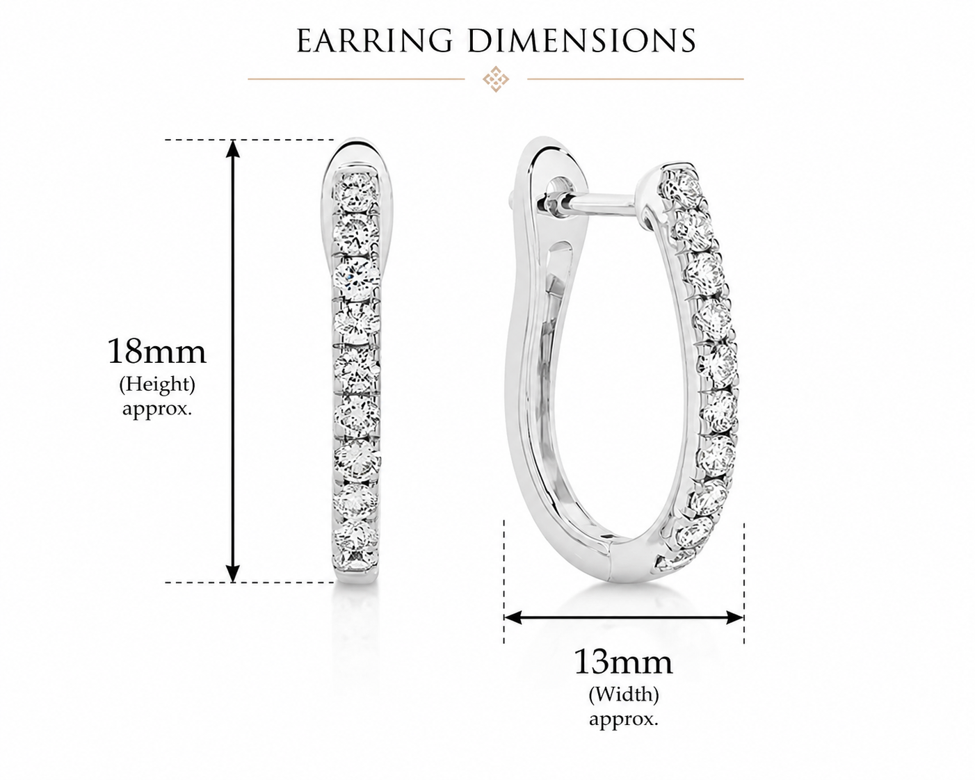 9ct white gold 0.50ct lab grown diamond huggies
