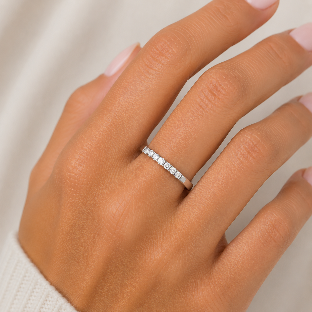 9ct white gold 0.52ct diamond ring
