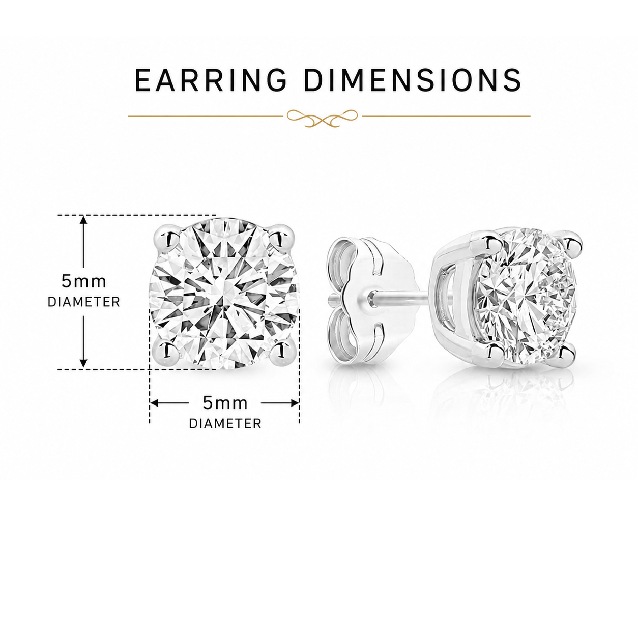 9ct white gold 1.00ct lab grown diamond studs
