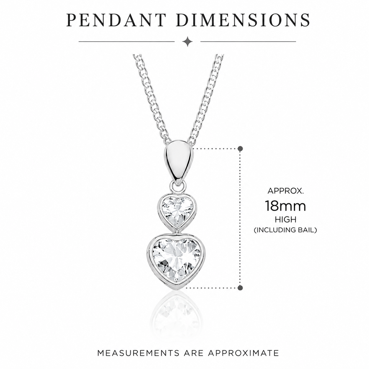 9ct white gold stone set heart cubic zirconia pendant
