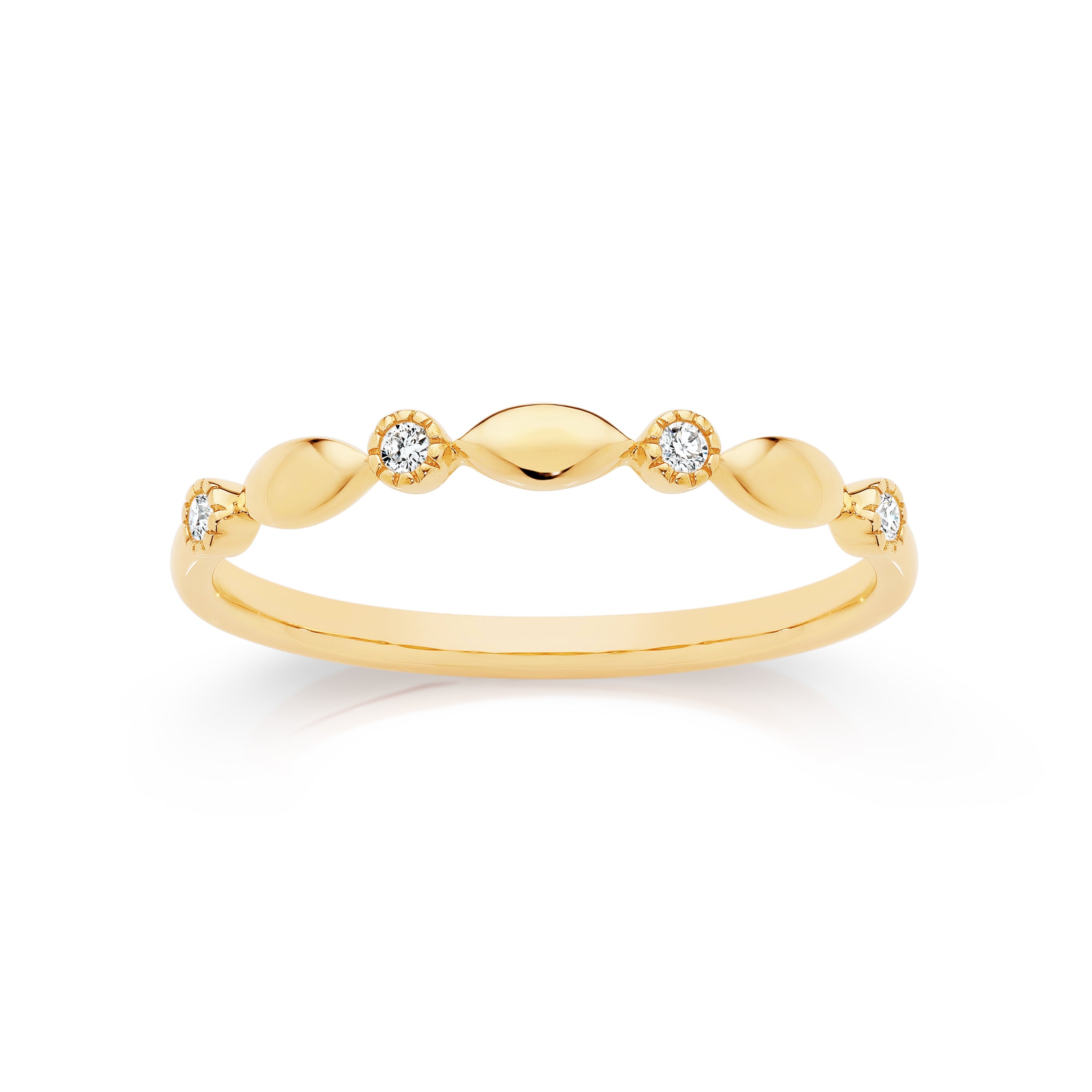 9ct yellow gold 0.05ct Diamond Band Ring