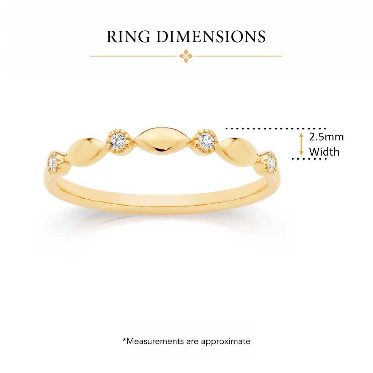9ct yellow gold 0.05ct Diamond Band Ring