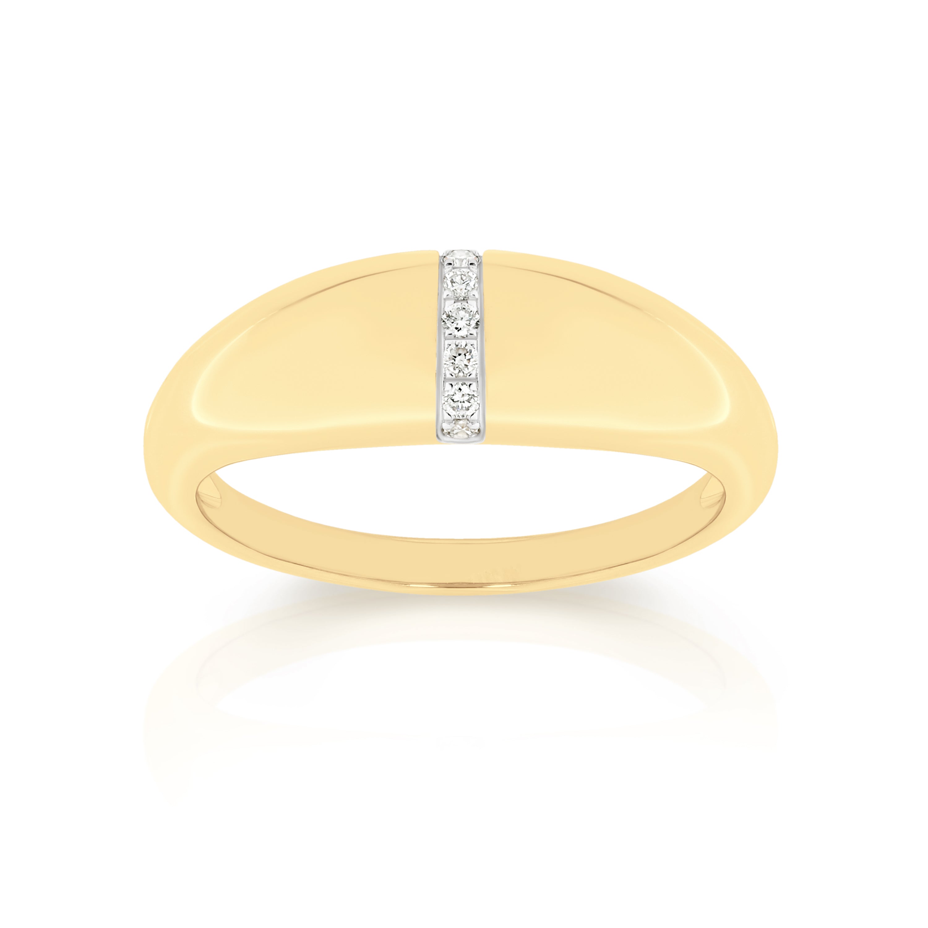 9ct yellow gold 0.06ct diamond dome ring