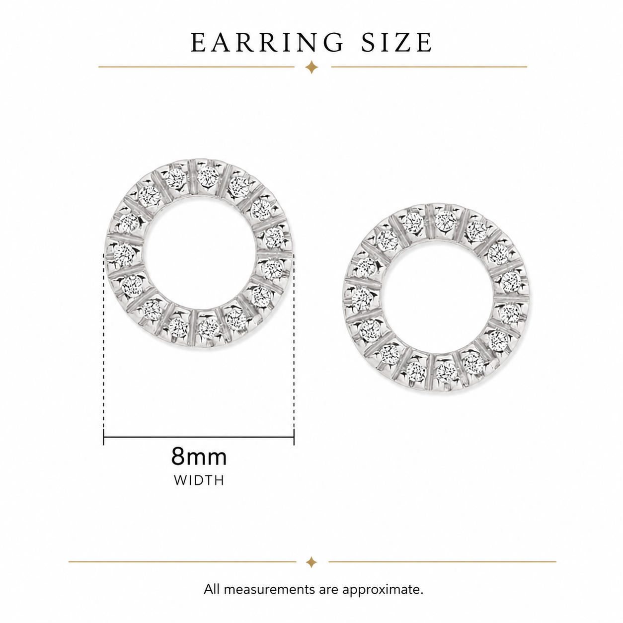 9ct yellow gold 0.10ct diamond circle studs