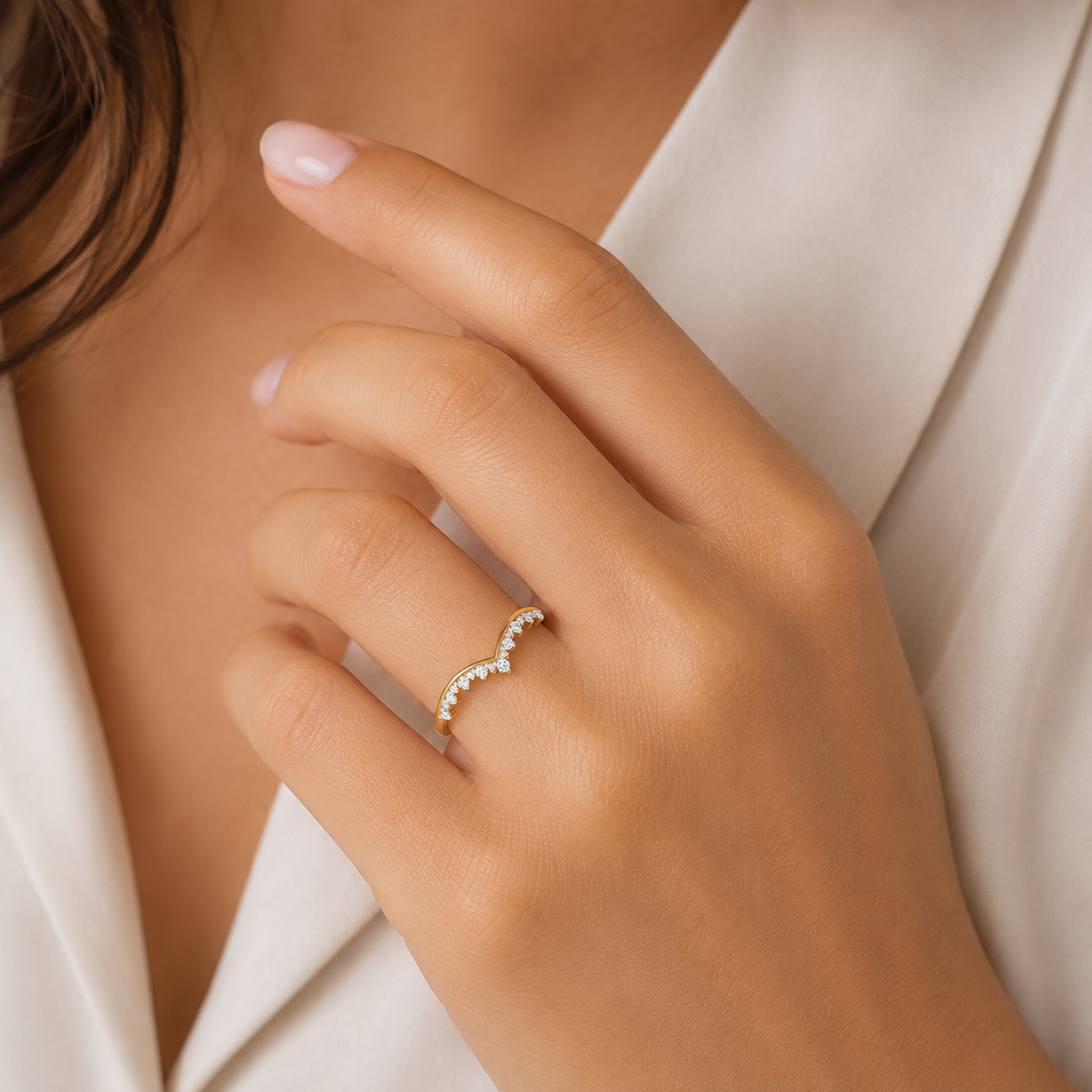 9ct yellow gold 0.20ct diamond wish ring