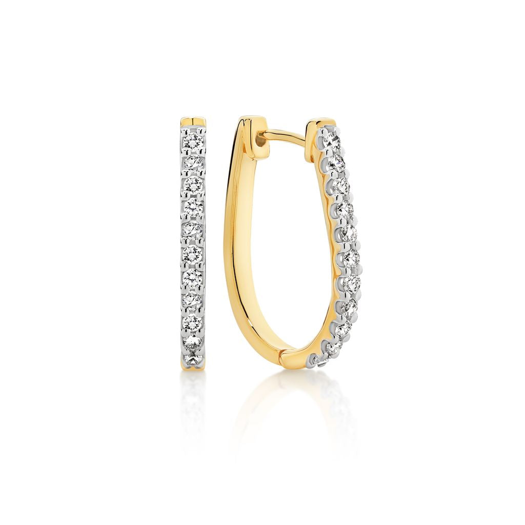 9ct yellow gold 0.25ct diamond huggie earrings