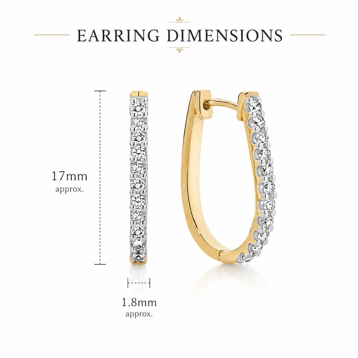 9ct yellow gold 0.25ct diamond huggie earrings
