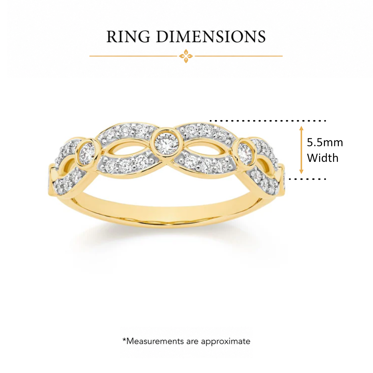 9ct yellow gold 0.50ct lab diamond dress ring