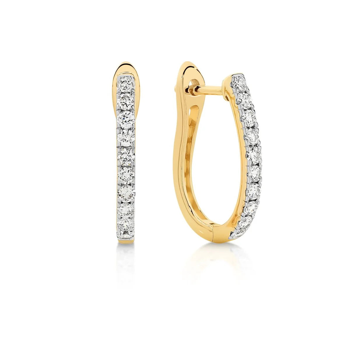 9ct yellow gold 0.50ct lab grown diamond huggies