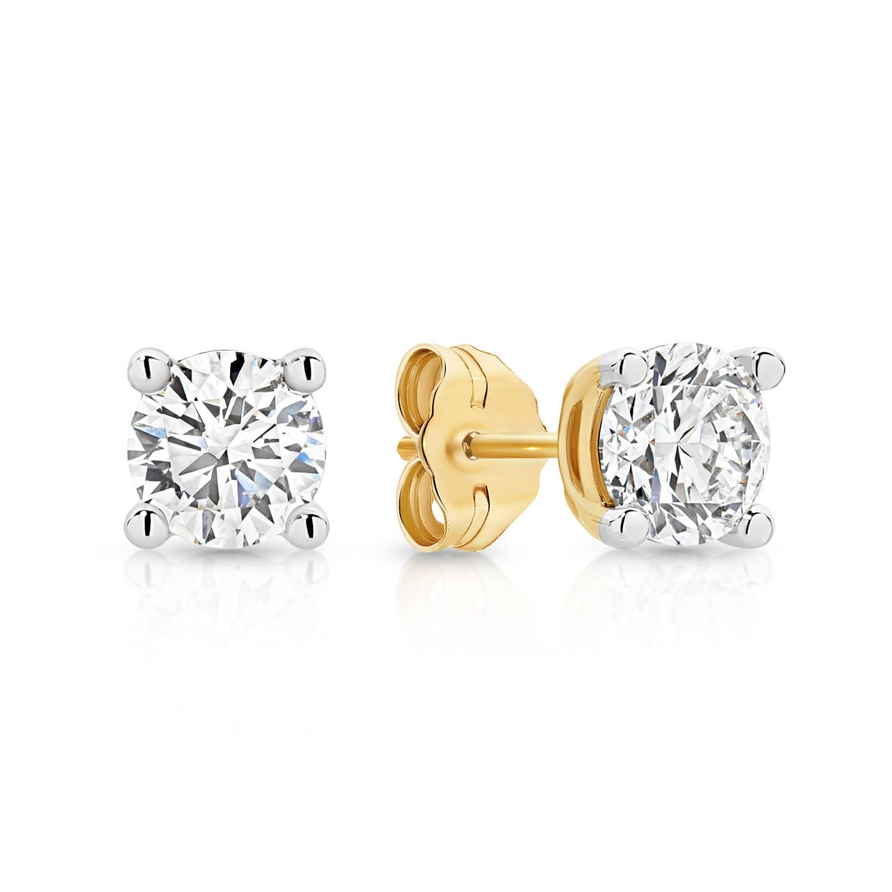 9ct yellow gold 0.50ct lab grown diamond studs