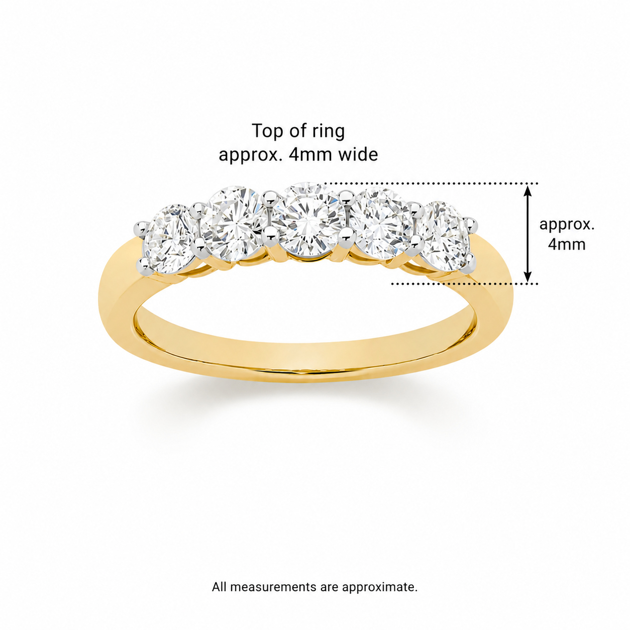9ct yellow gold 1.00ct lab grown diamond ring