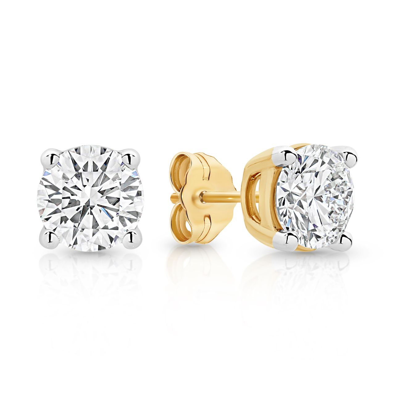 9ct yellow gold 1.00ct lab grown diamond studs