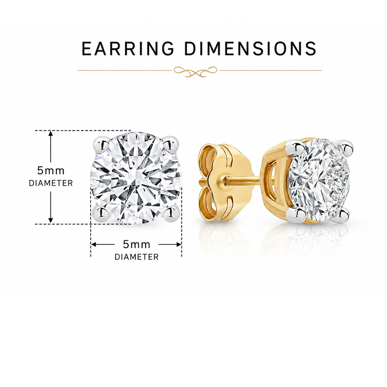 9ct yellow gold 1.00ct lab grown diamond studs