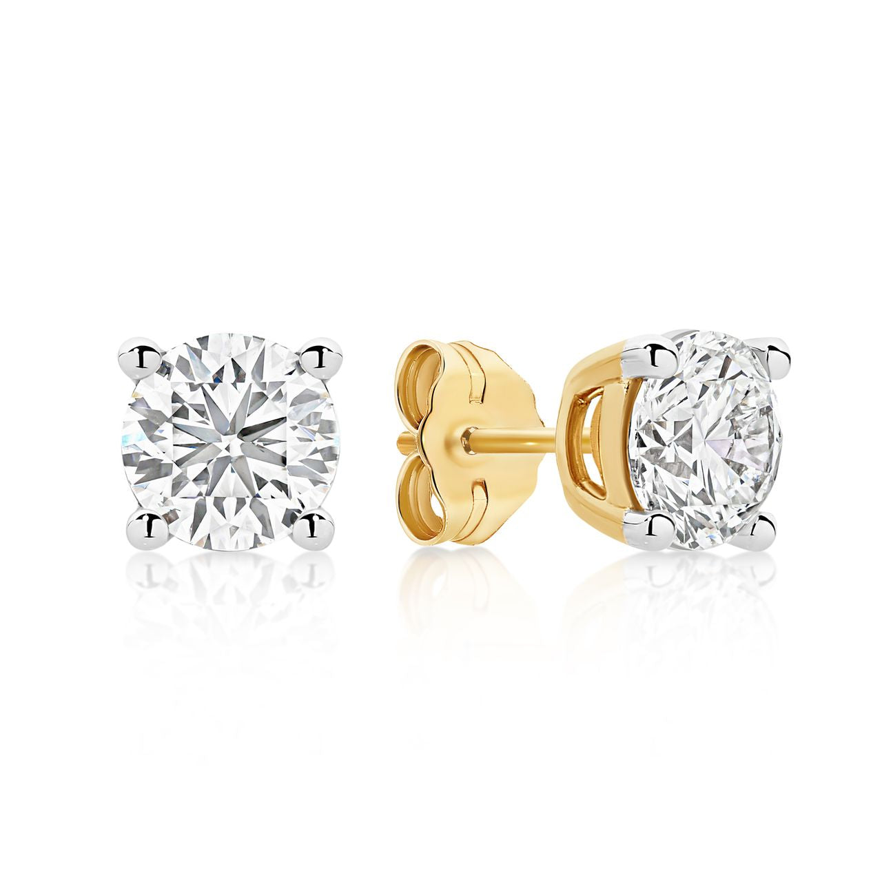 9ct yellow gold 1.50ct lab grown diamond studs