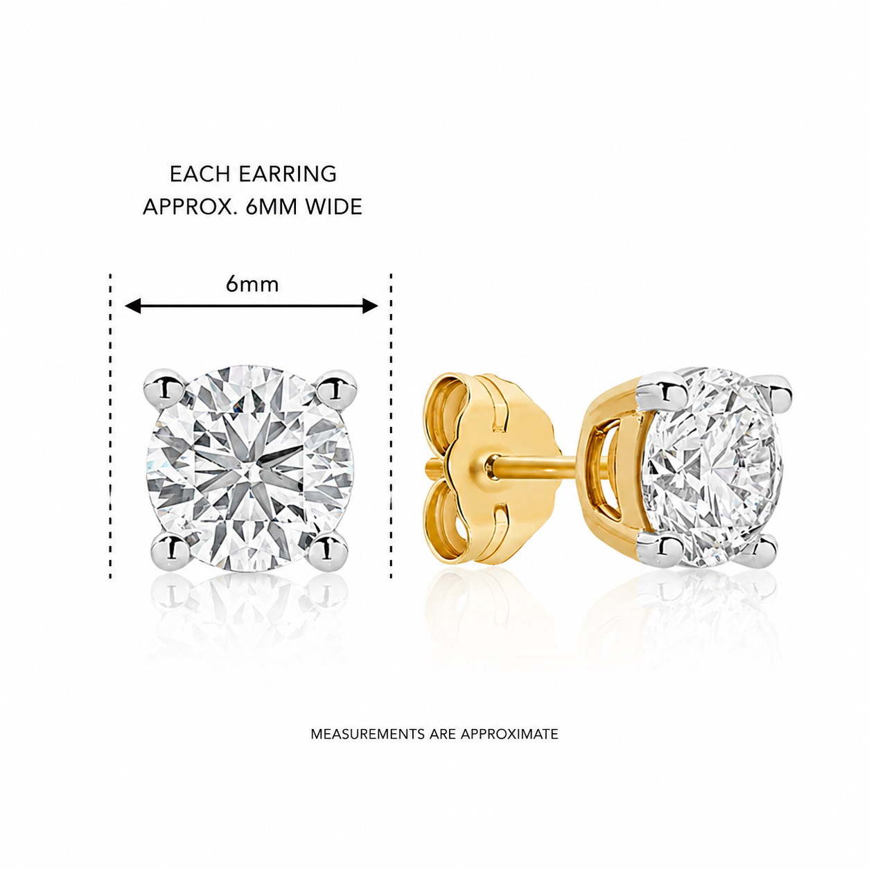 9ct yellow gold 1.50ct lab grown diamond studs