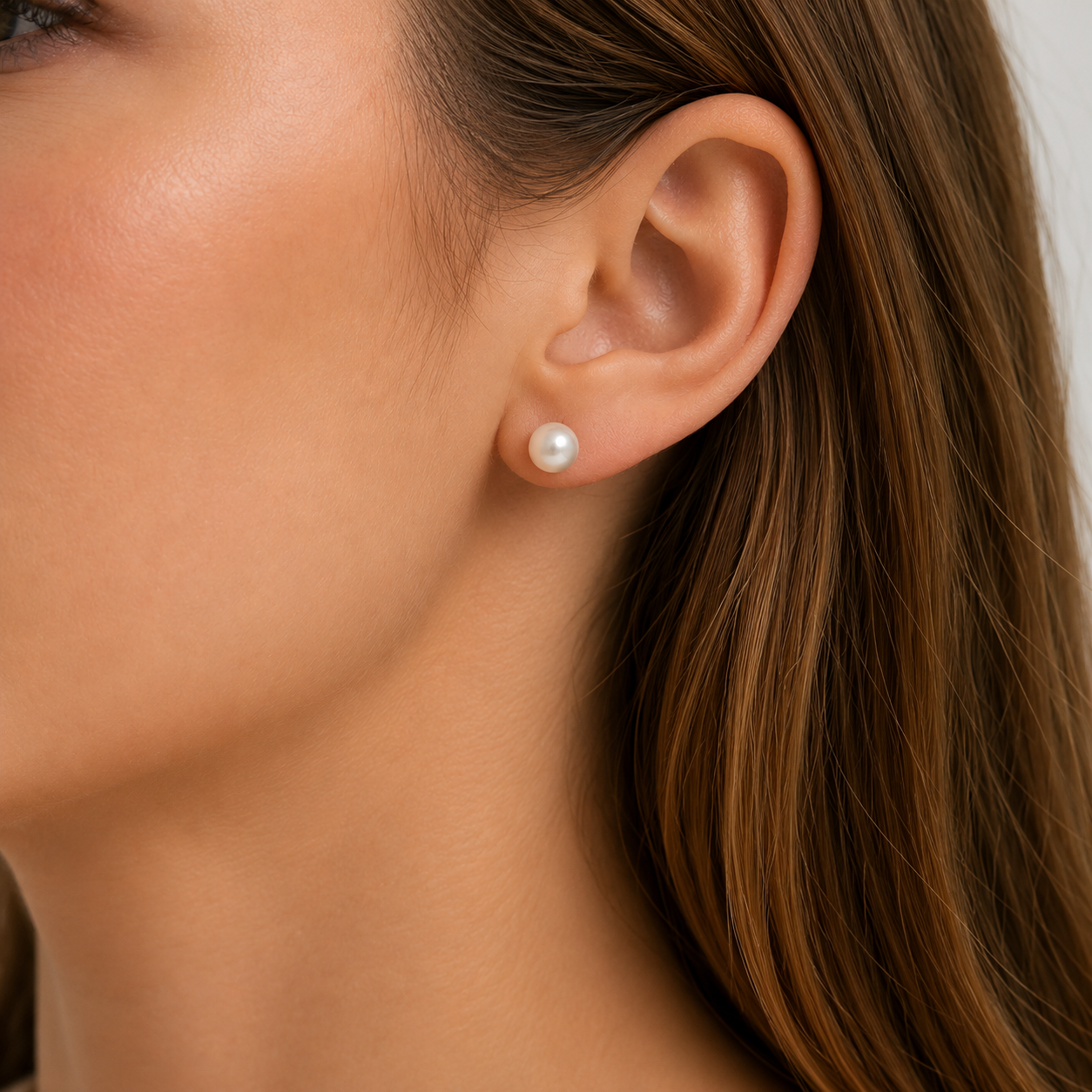 9ct yellow gold 8mm pearl stud earrings