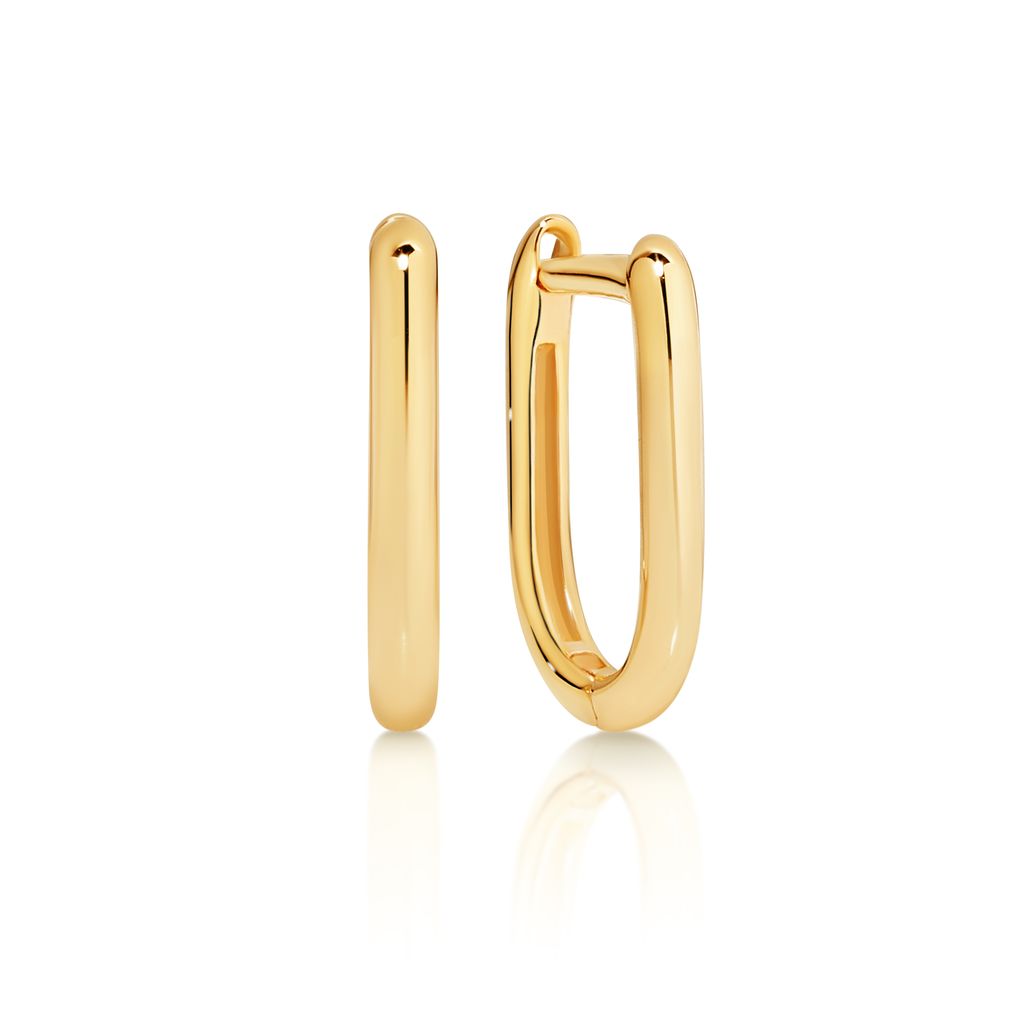 9ct yellow gold polished paperclip huggie earrings