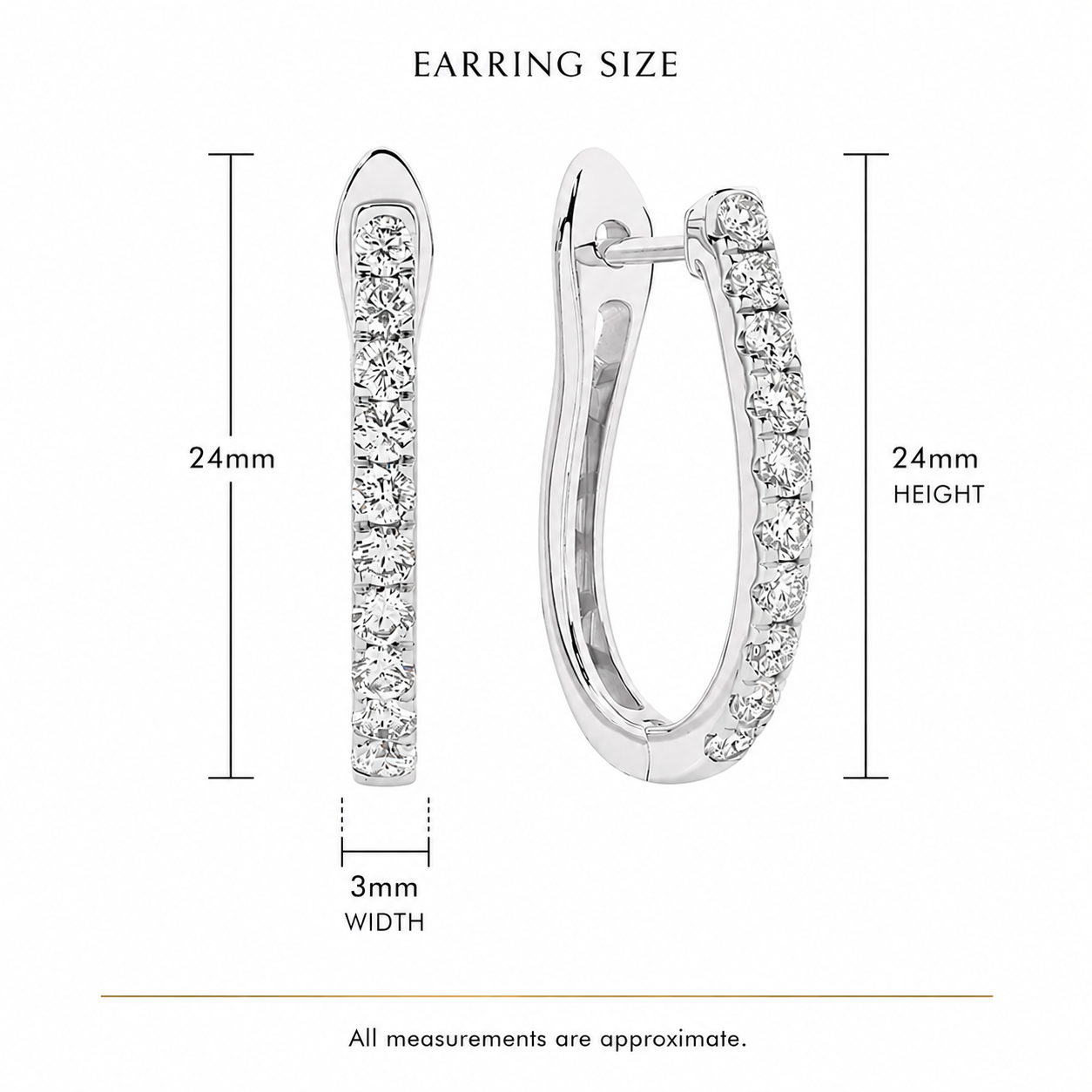 9ct White Gold lab grown diamond huggie earrings