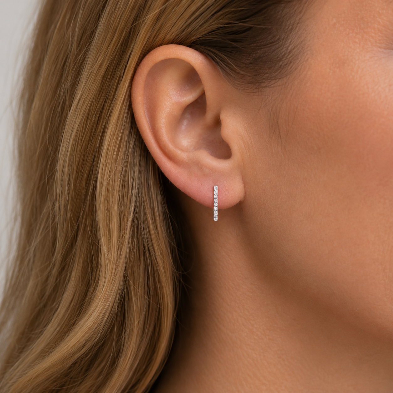 9ct white gold lab grown diamond huggie earrings